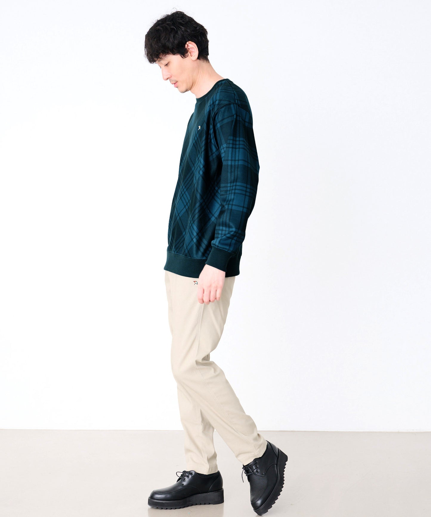 ピーチシャギー シェア チェックプリント プルオーバー