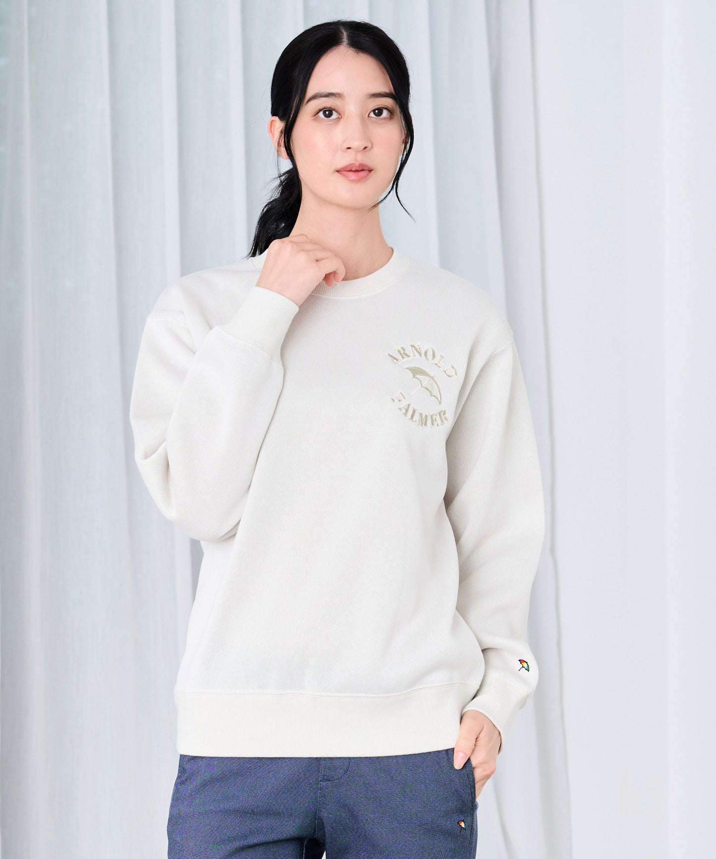 ニットフリース シェア ロゴスウェット プルオーバー