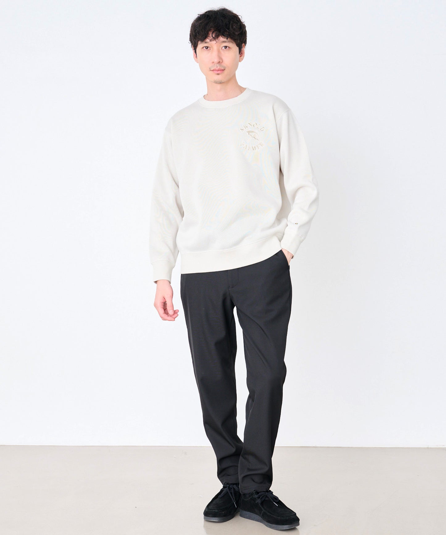 ニットフリース シェア ロゴスウェット プルオーバー