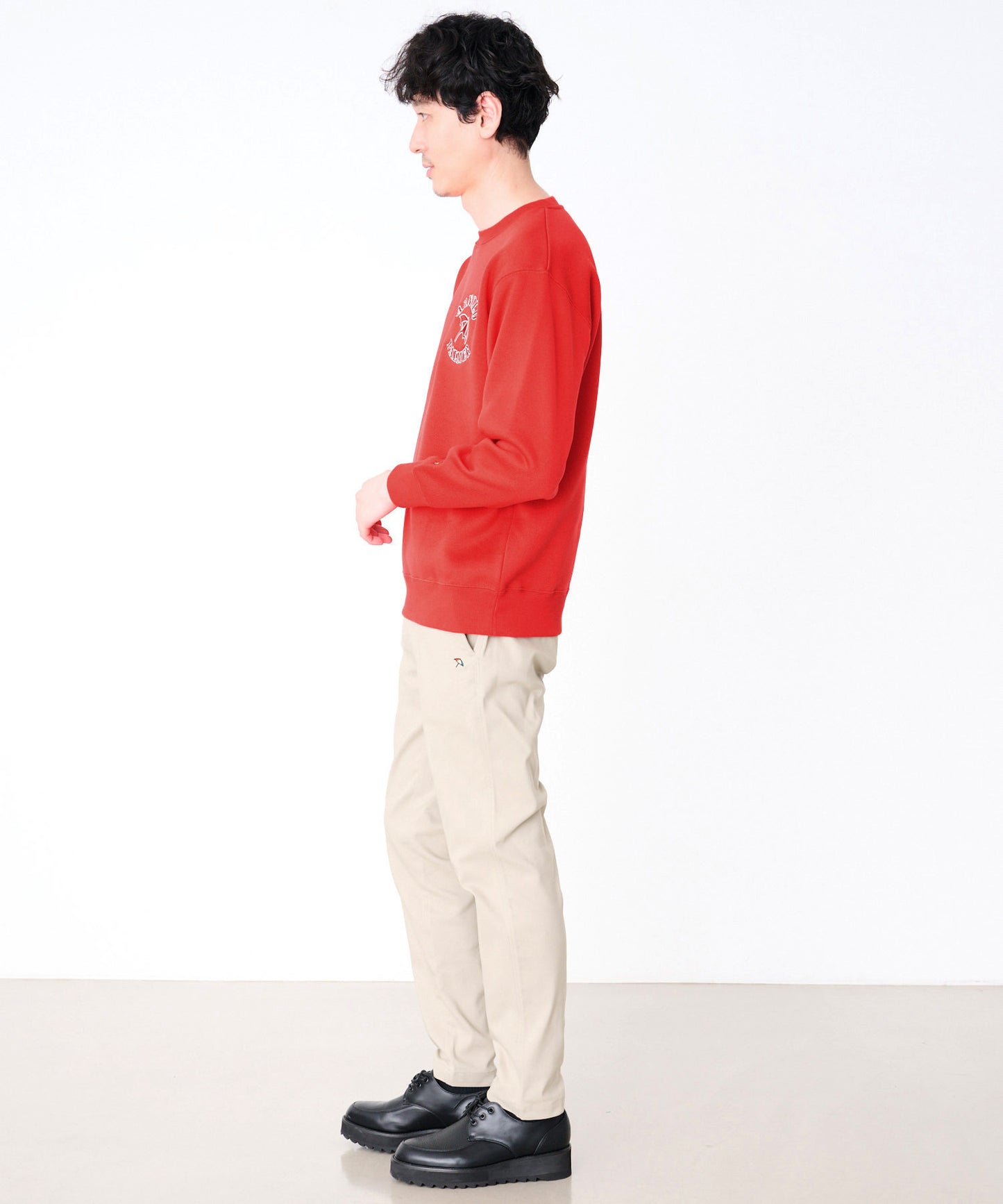 ニットフリース シェア ロゴスウェット プルオーバー