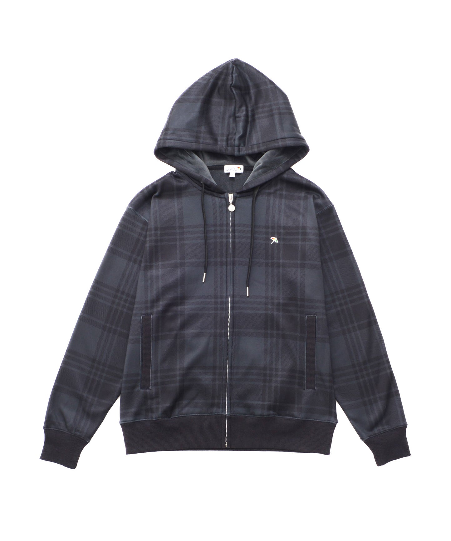 ピーチシャギー シェア チェックプリント ジップパーカー