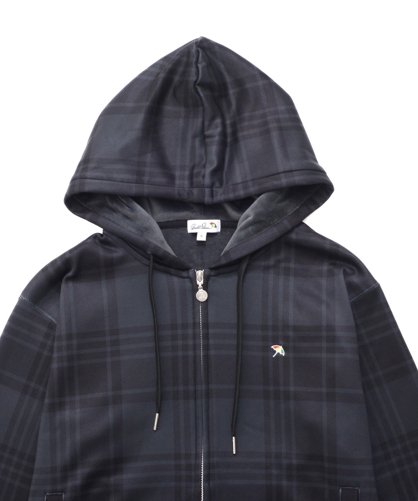 ピーチシャギー シェア チェックプリント ジップパーカー