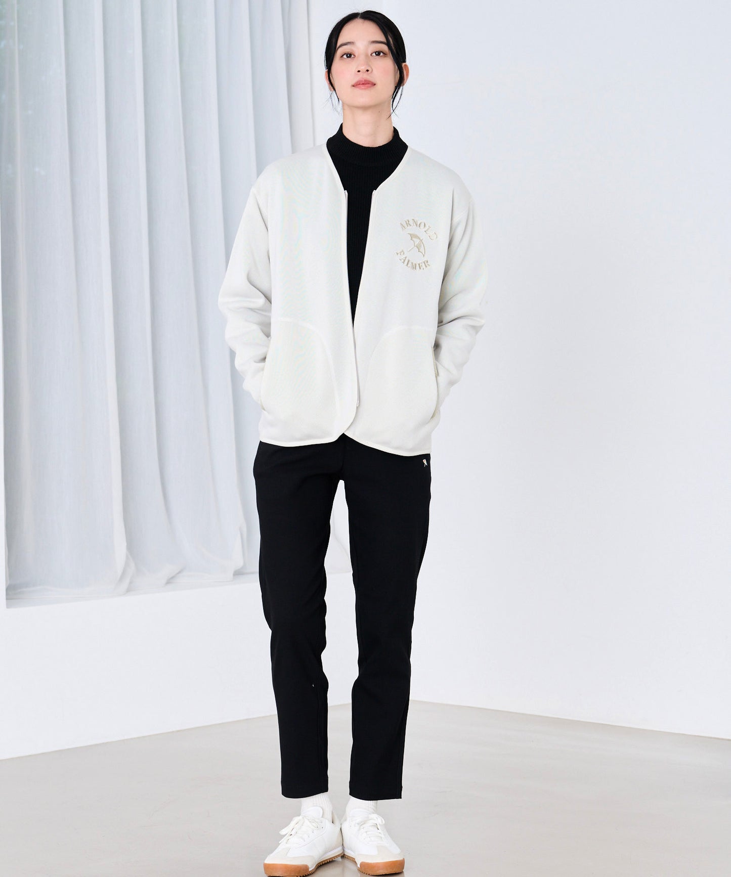 ニットフリース シェア ジップカーディガン