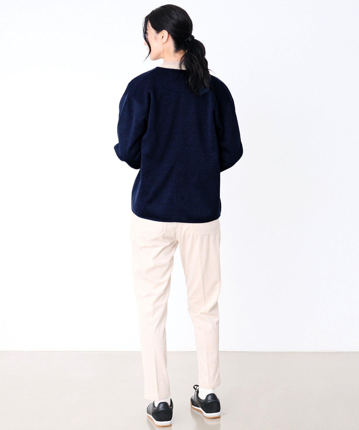 ニットフリース シェア ジップカーディガン