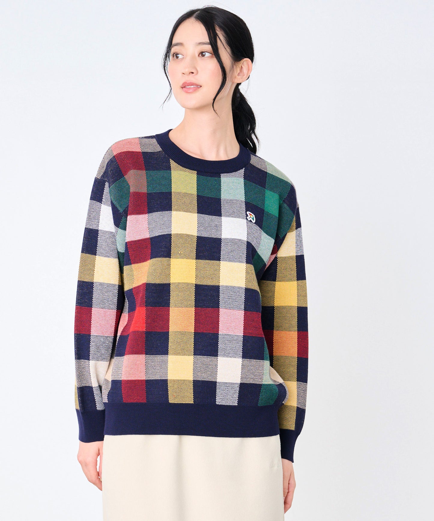 シェア パーマーチェック ジャガードニット プルオーバー