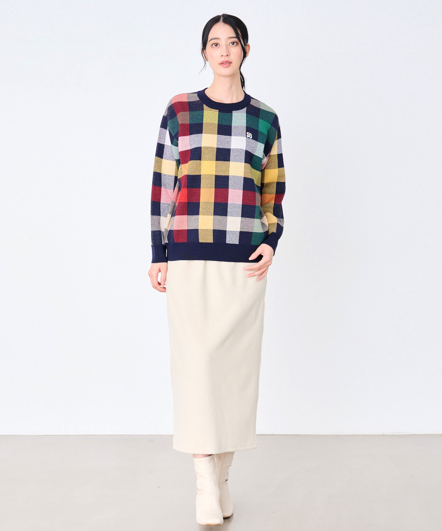 シェア パーマーチェック ジャガードニット プルオーバー