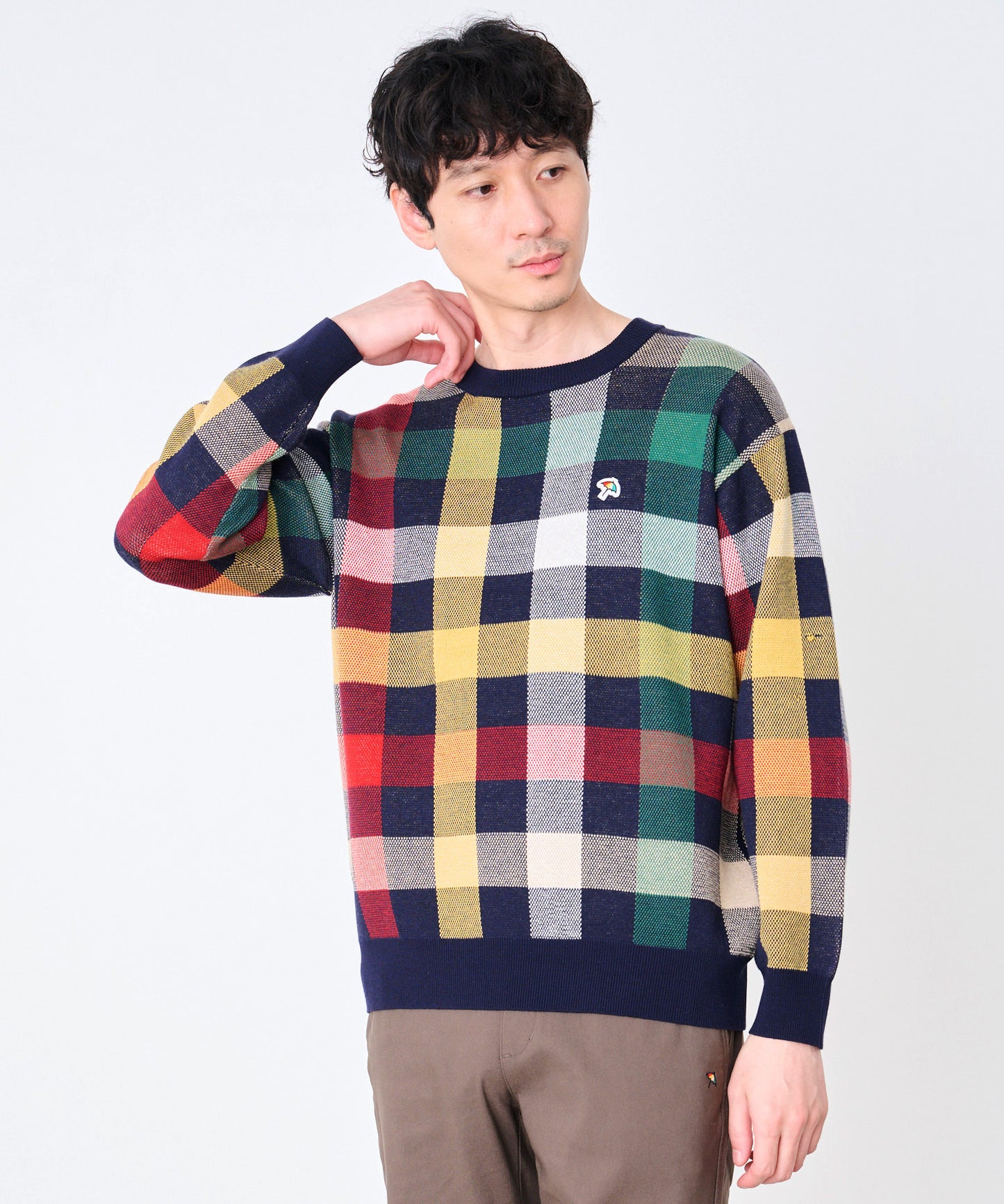 シェア パーマーチェック ジャガードニット プルオーバー