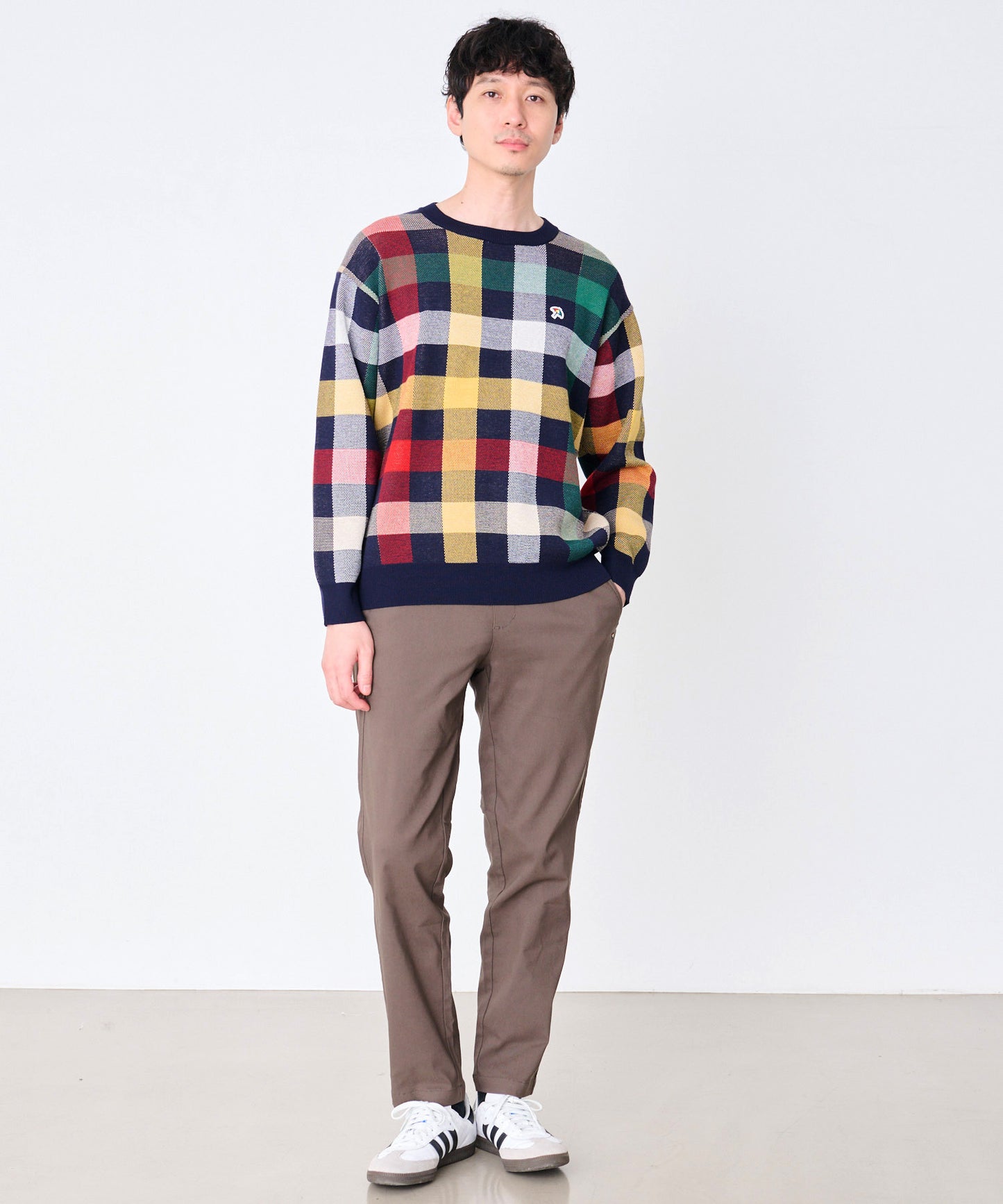 シェア パーマーチェック ジャガードニット プルオーバー