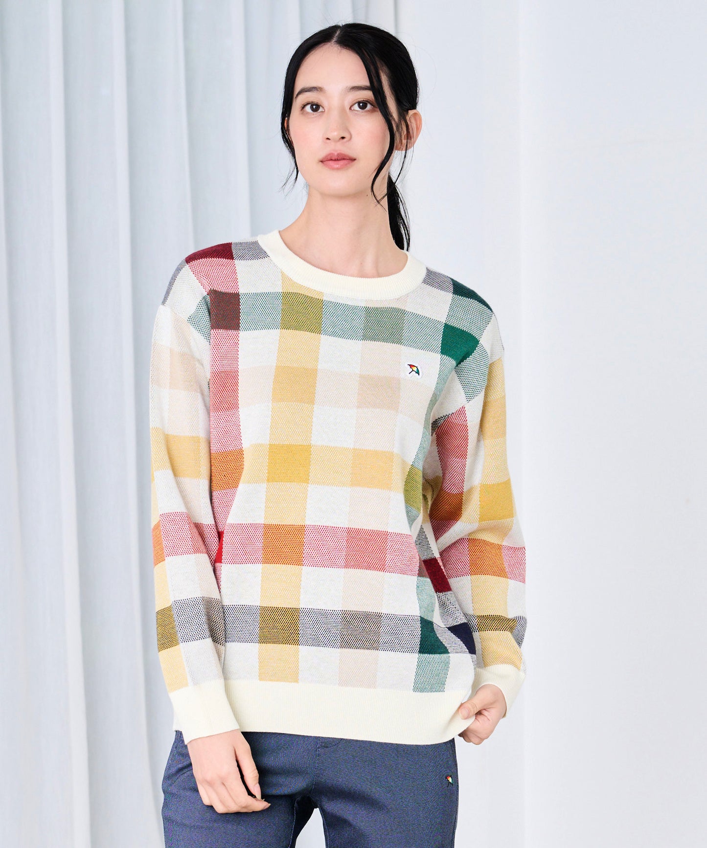 シェア パーマーチェック ジャガードニット プルオーバー