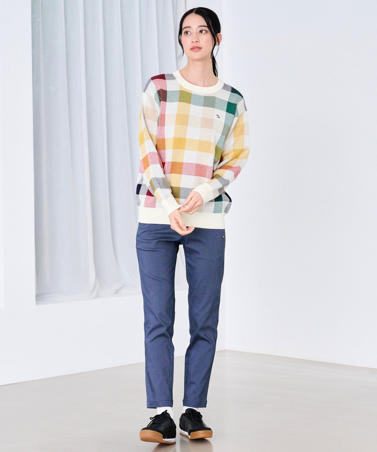 シェア パーマーチェック ジャガードニット プルオーバー