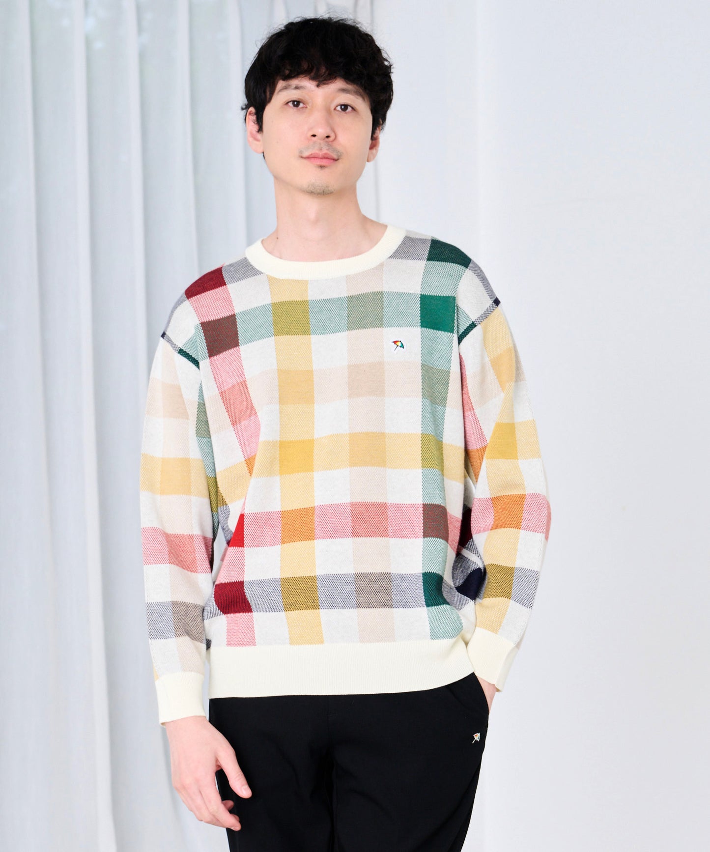 シェア パーマーチェック ジャガードニット プルオーバー