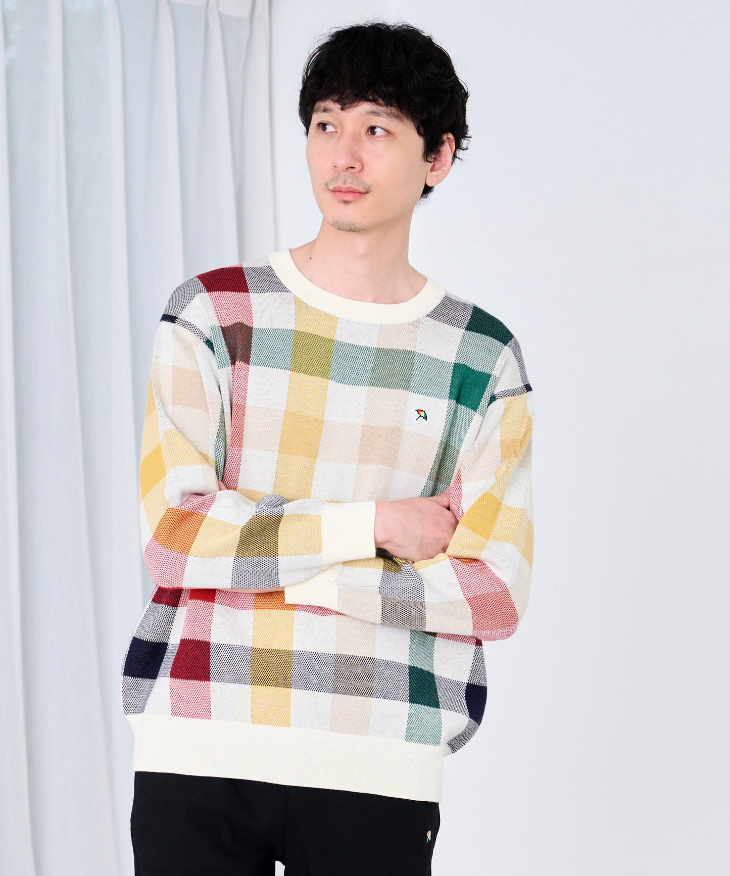 シェア パーマーチェック ジャガードニット プルオーバー