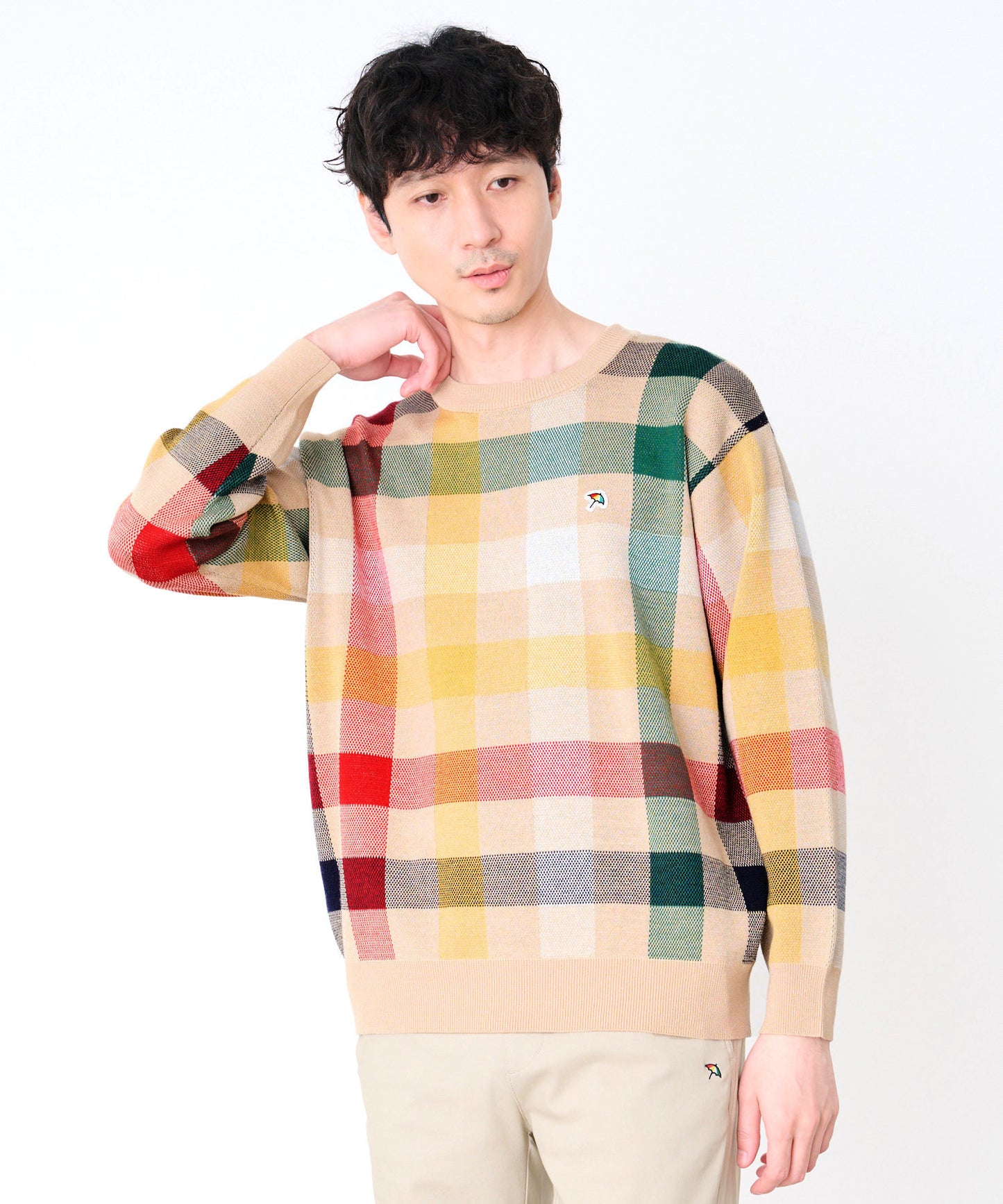 シェア パーマーチェック ジャガードニット プルオーバー