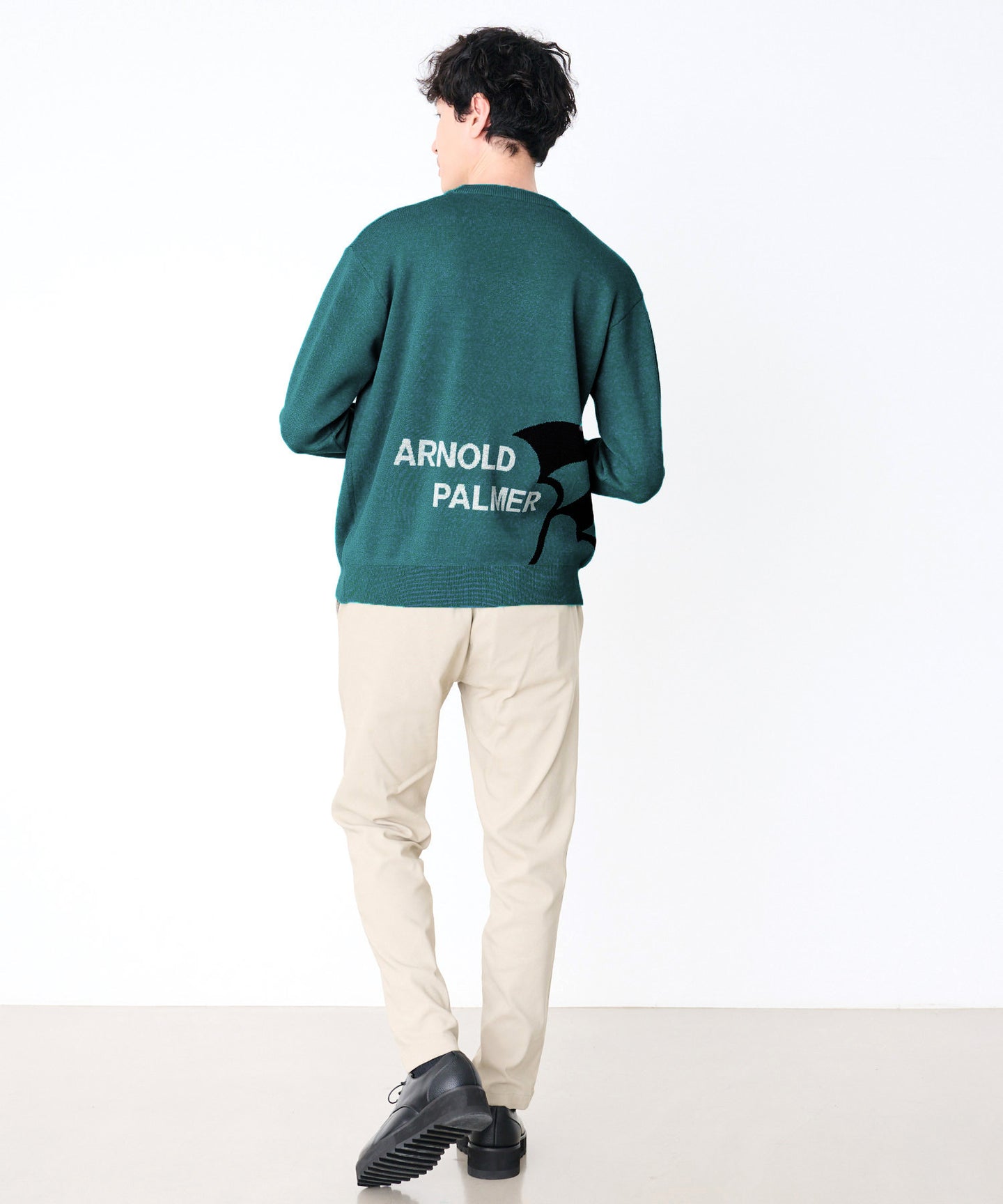 ジャガードロゴニット プルオーバー グリーン