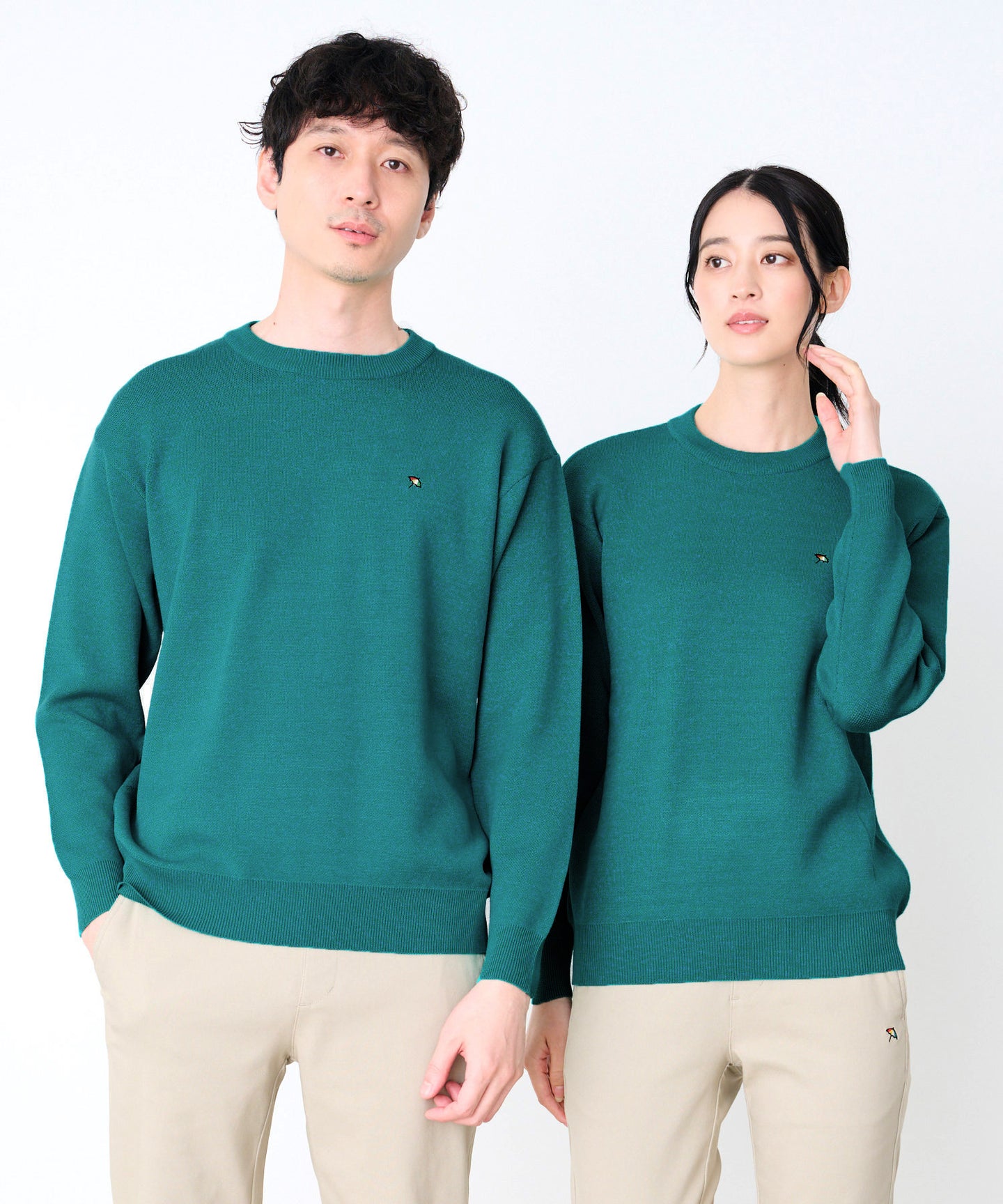 ジャガードロゴニット プルオーバー グリーン