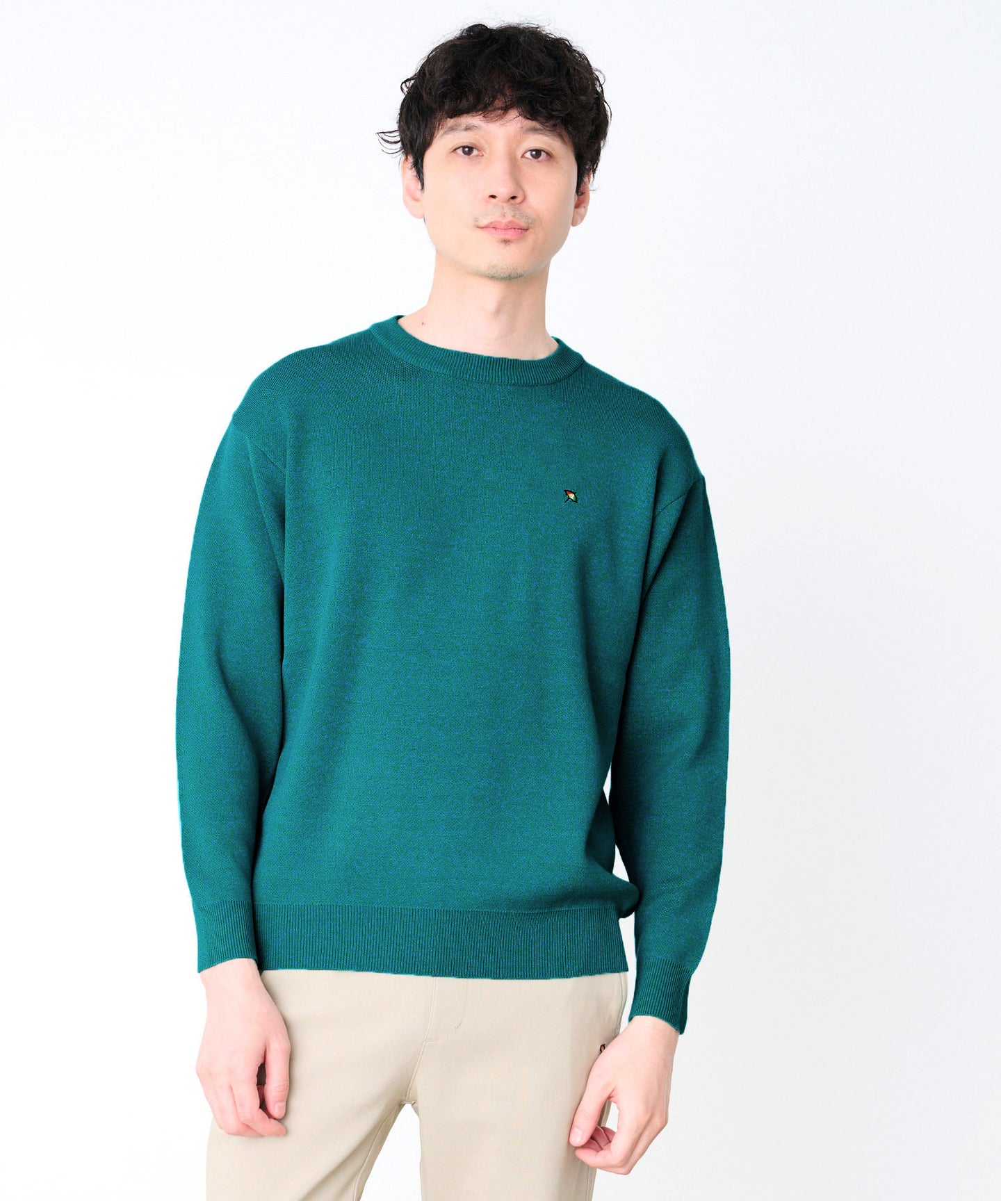 ジャガードロゴニット プルオーバー グリーン