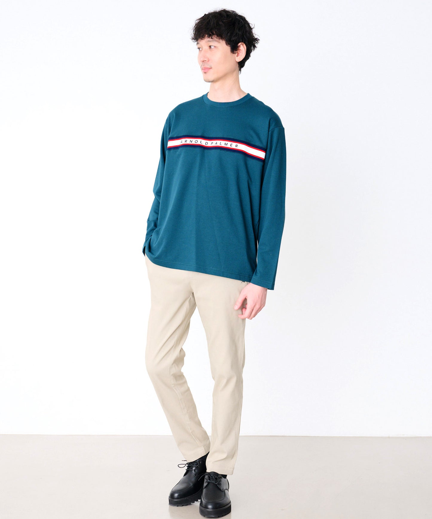 【予約】シェア パネルリブライン ロングスリーブTシャツ