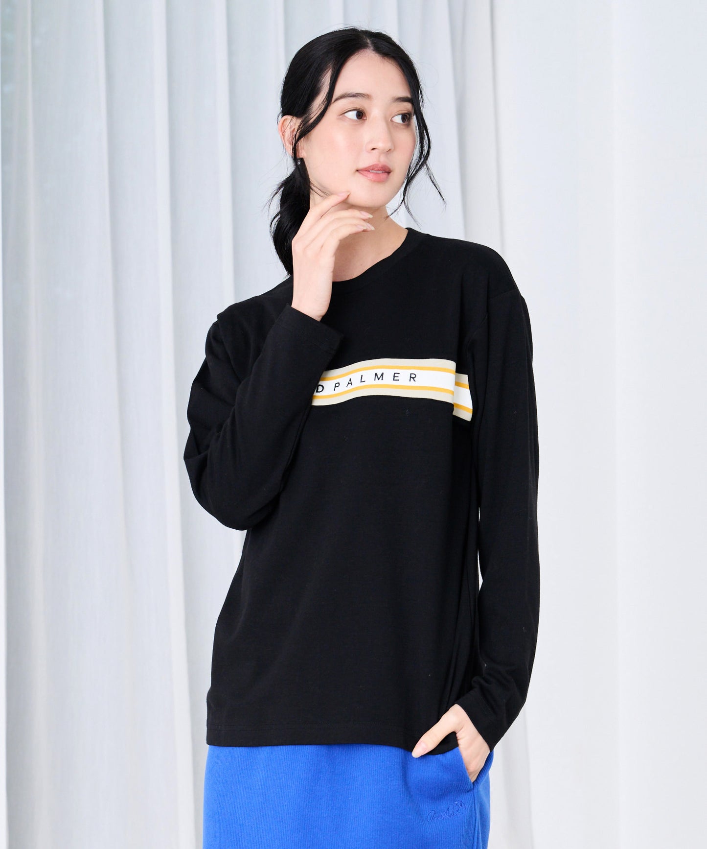 【予約】シェア パネルリブライン ロングスリーブTシャツ