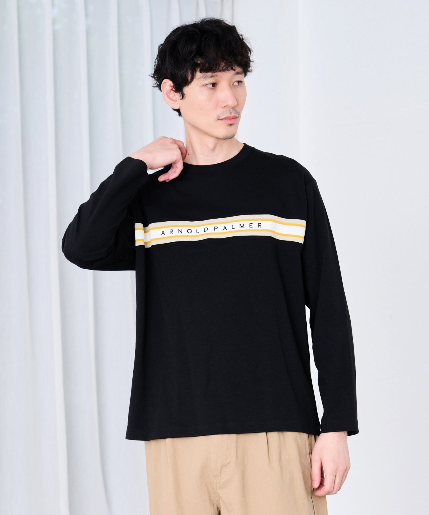 【予約】シェア パネルリブライン ロングスリーブTシャツ