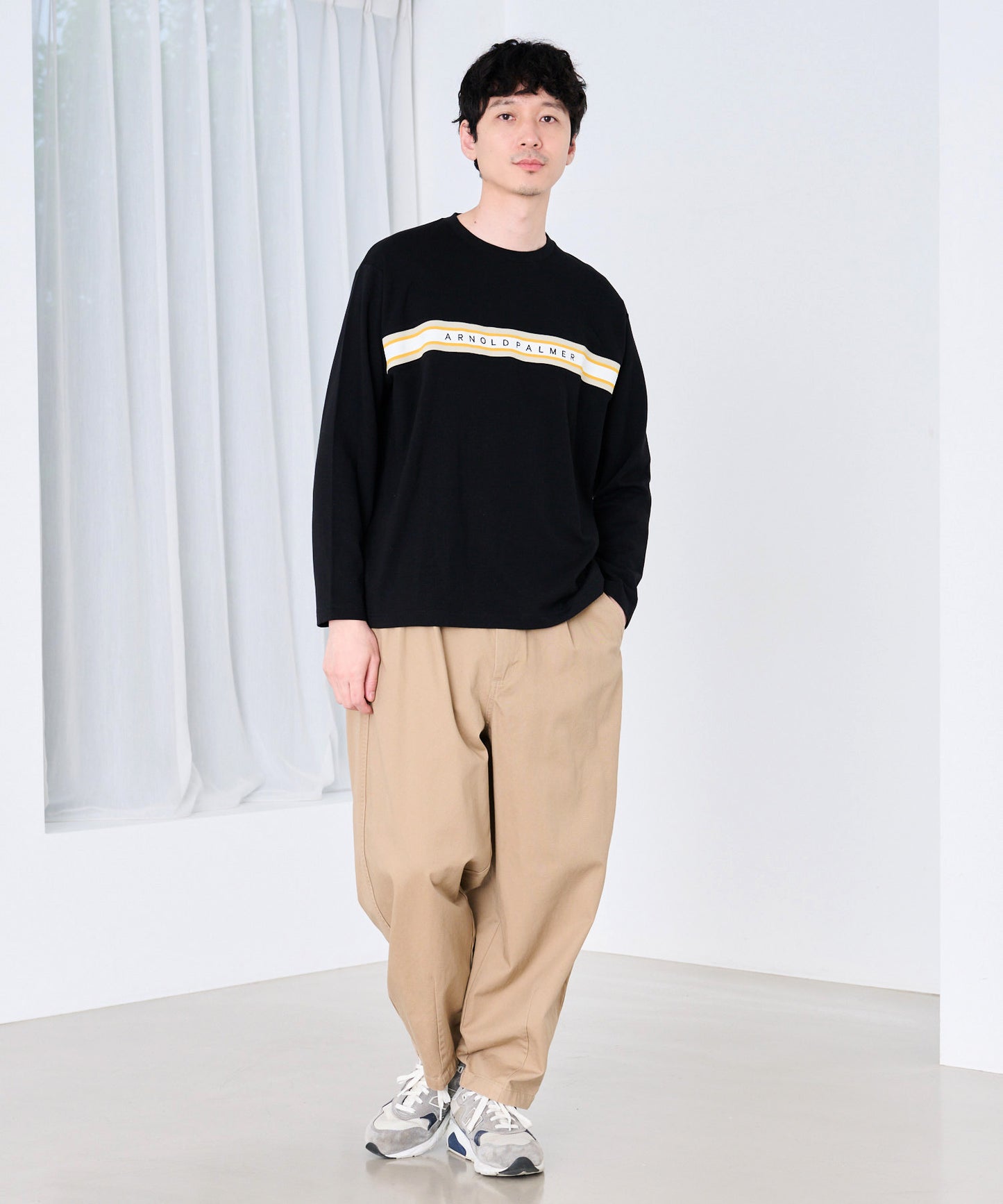 【予約】シェア パネルリブライン ロングスリーブTシャツ