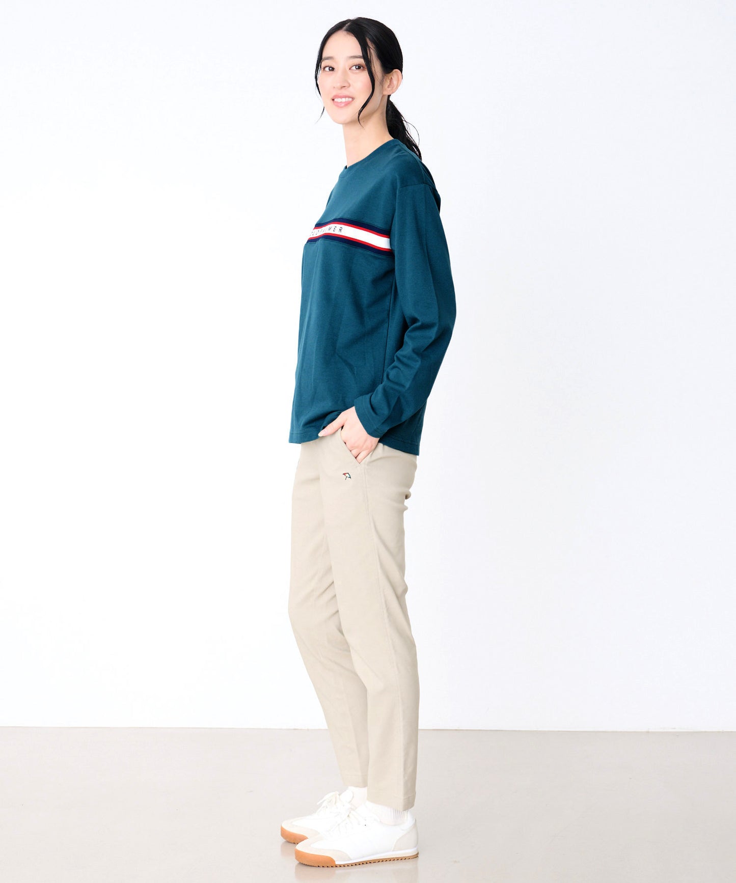 【予約】シェア パネルリブライン ロングスリーブTシャツ