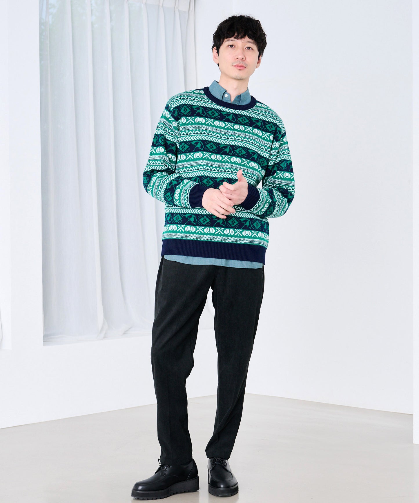 【予約】APフェアアイル シェア プルオーバーニット