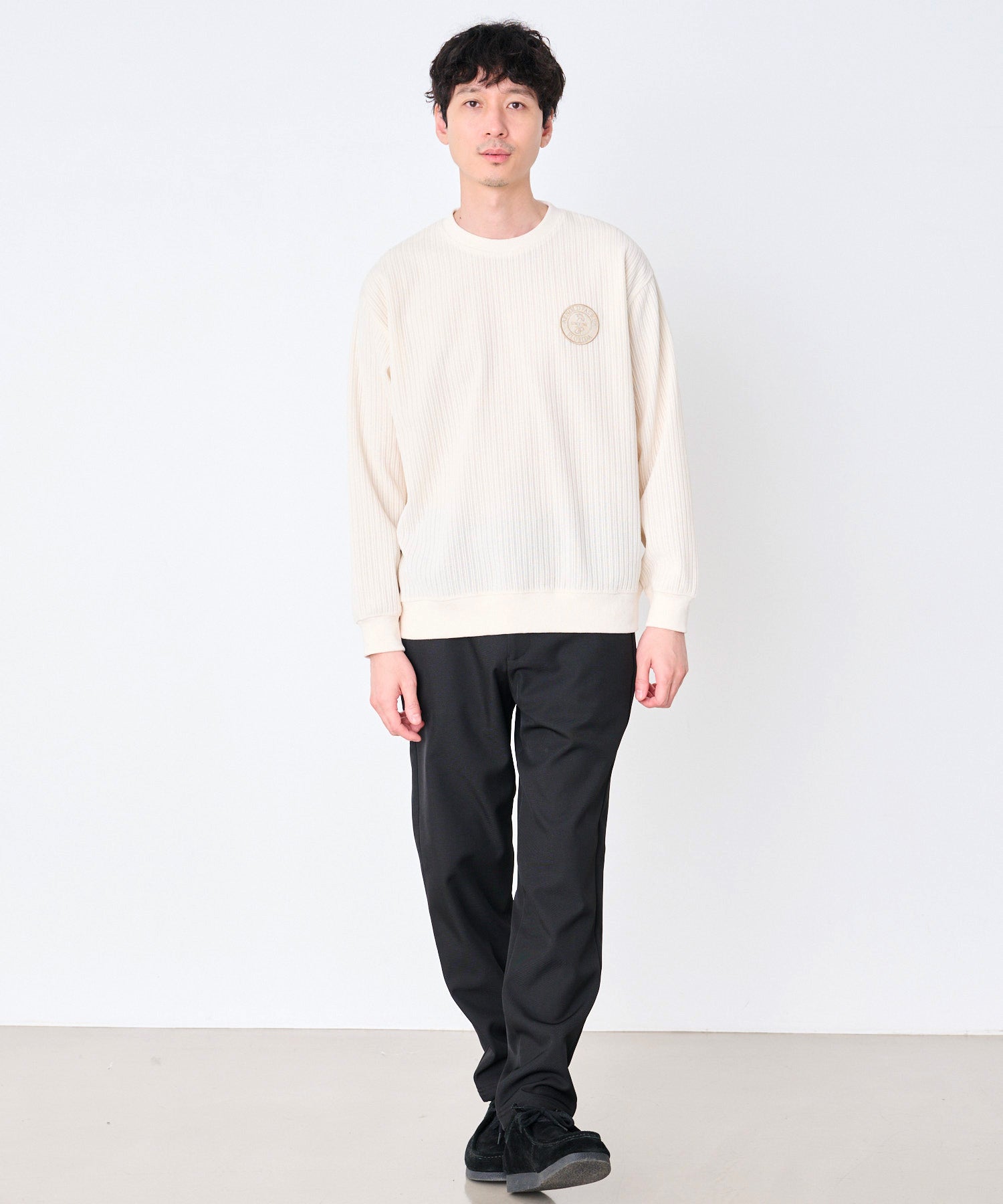 カットモール 刺繍ワッペン プルオーバー（スウェット/メンズ