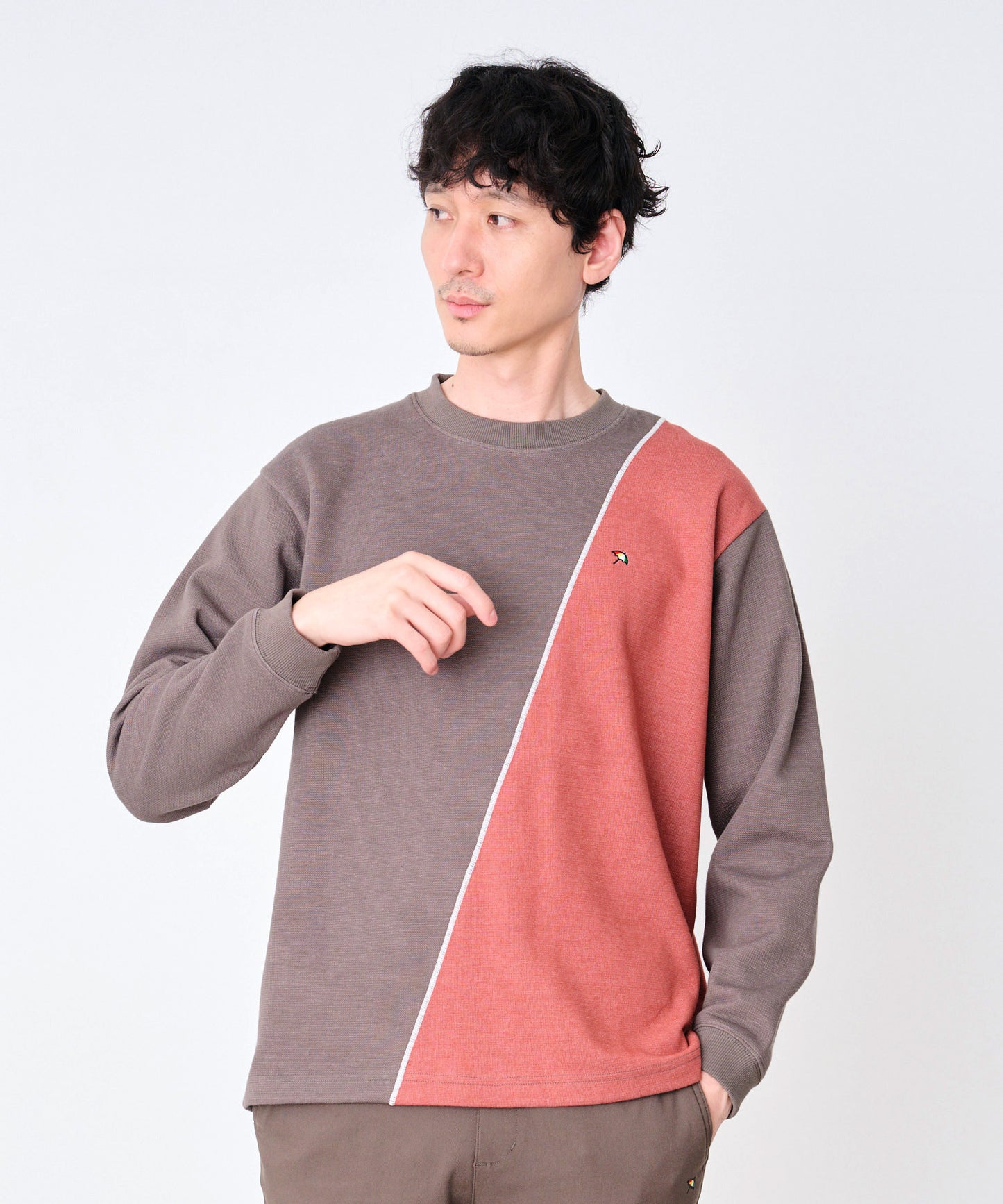 カノコダブルフェイス ブロッキング ロングTシャツ