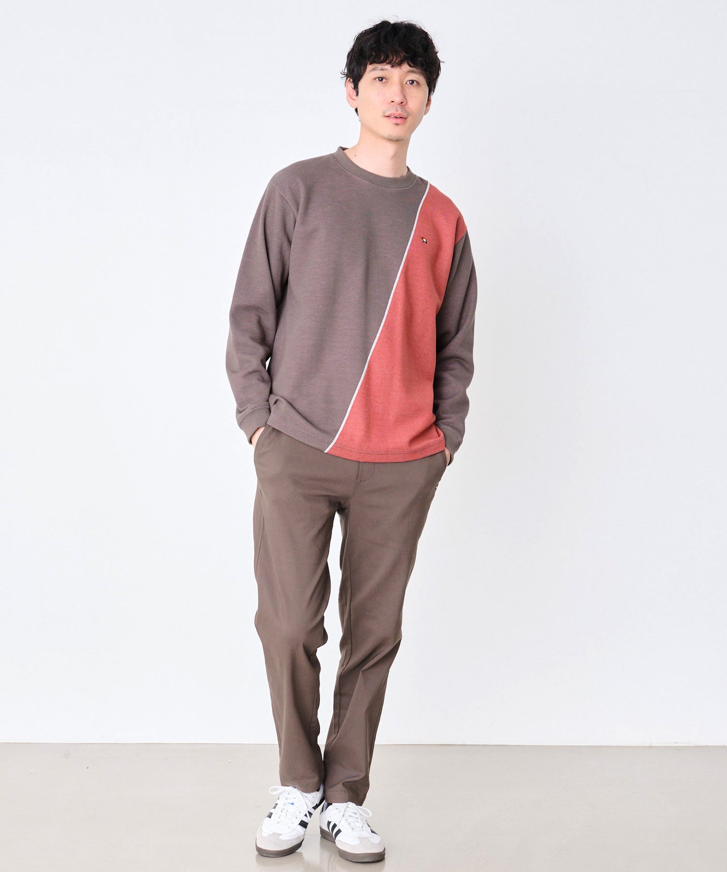 カノコダブルフェイス ブロッキング ロングTシャツ