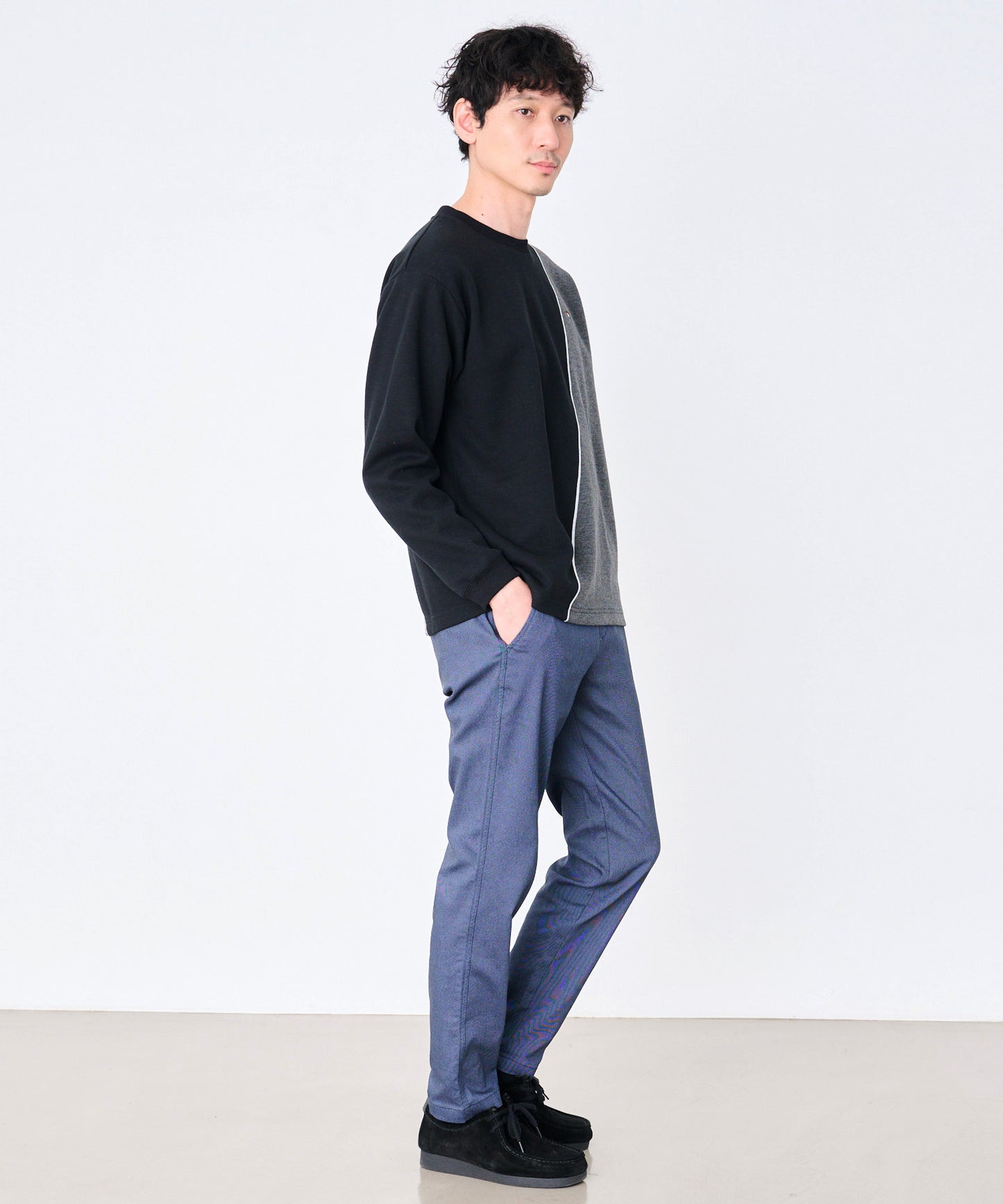 カノコダブルフェイス ブロッキング ロングTシャツ