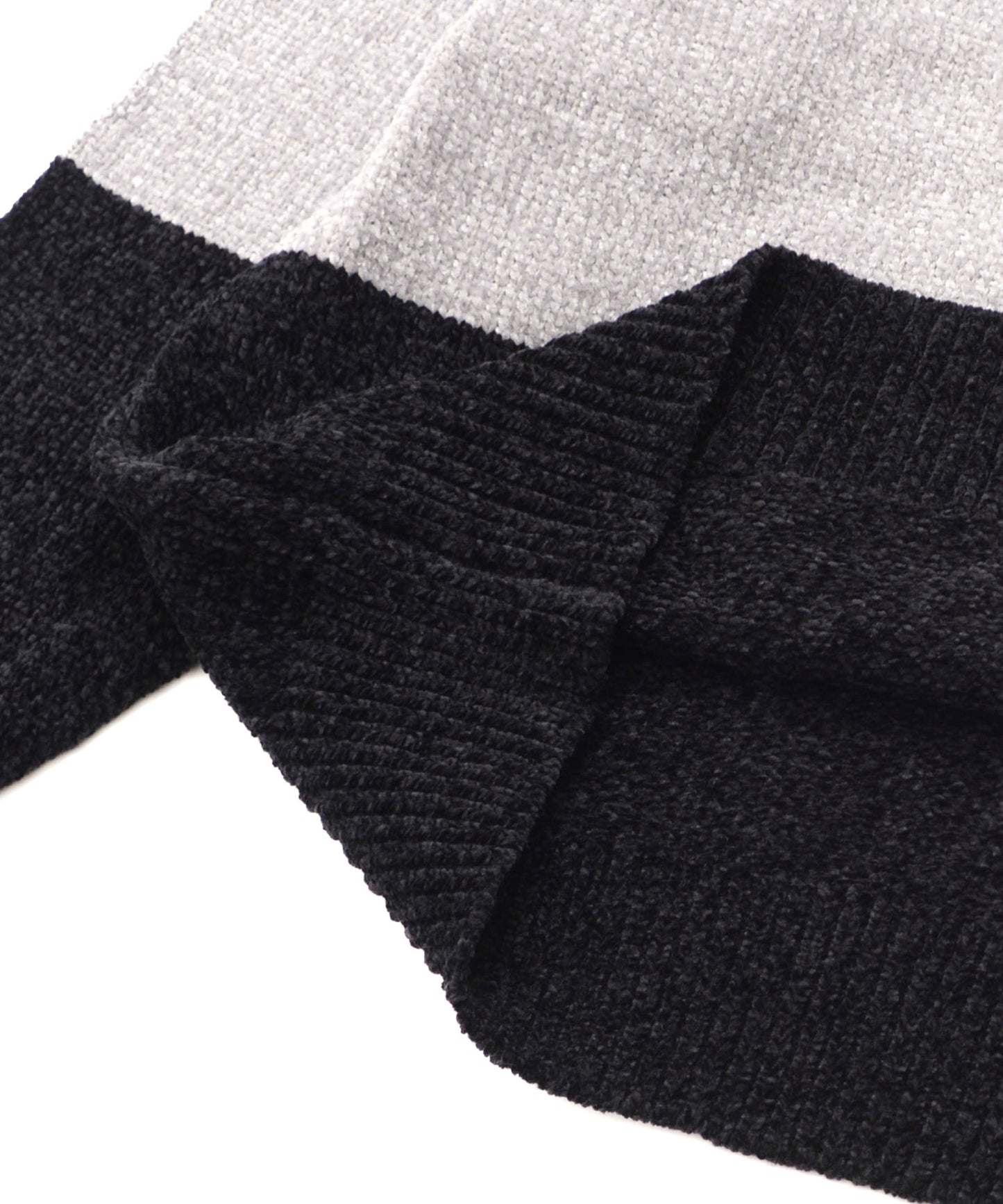 【タイムセール】モールニット カラーブロック プルオーバー