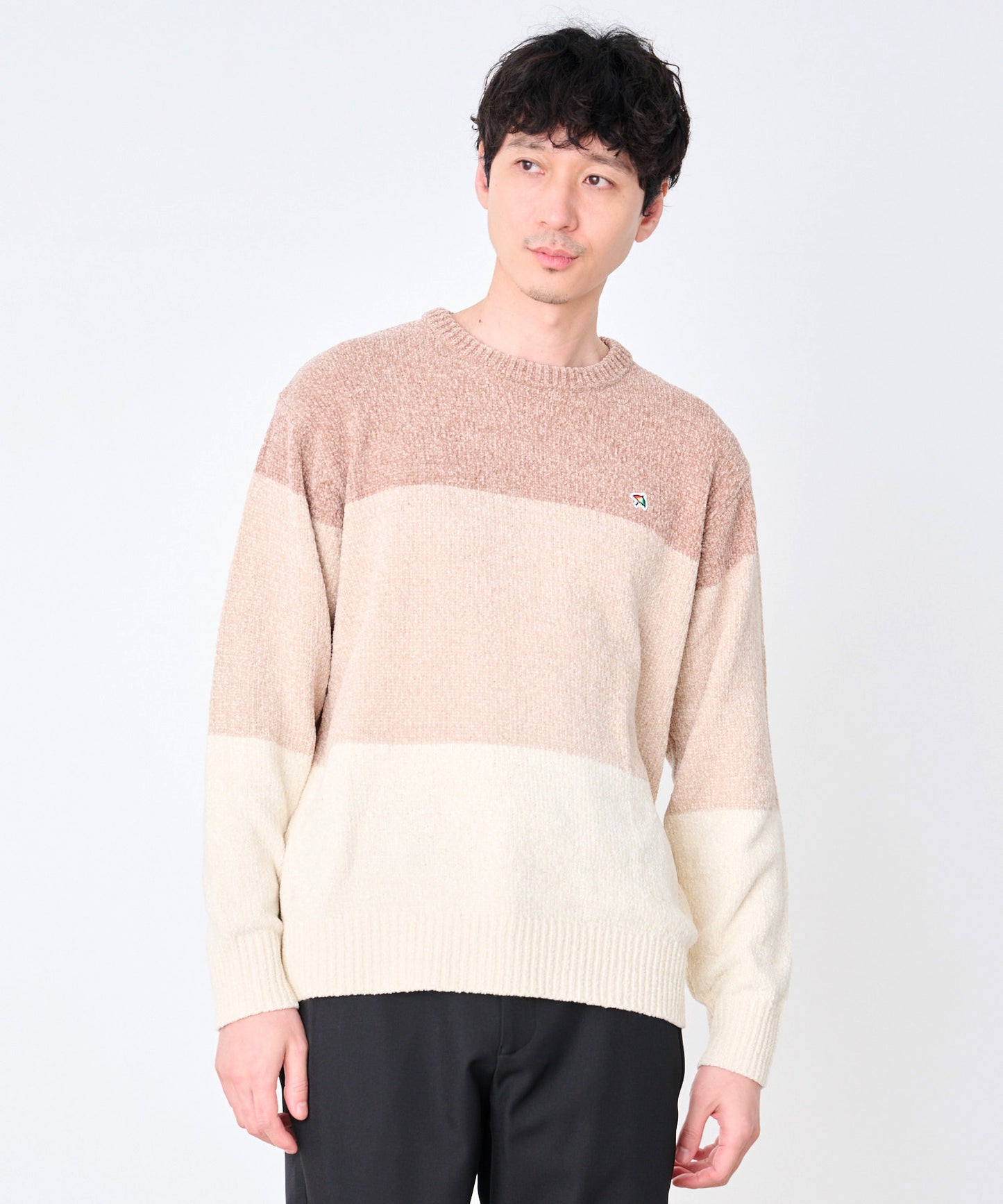 【タイムセール】モールニット カラーブロック プルオーバー