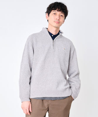 モールニット ハーフジップ プルオーバー