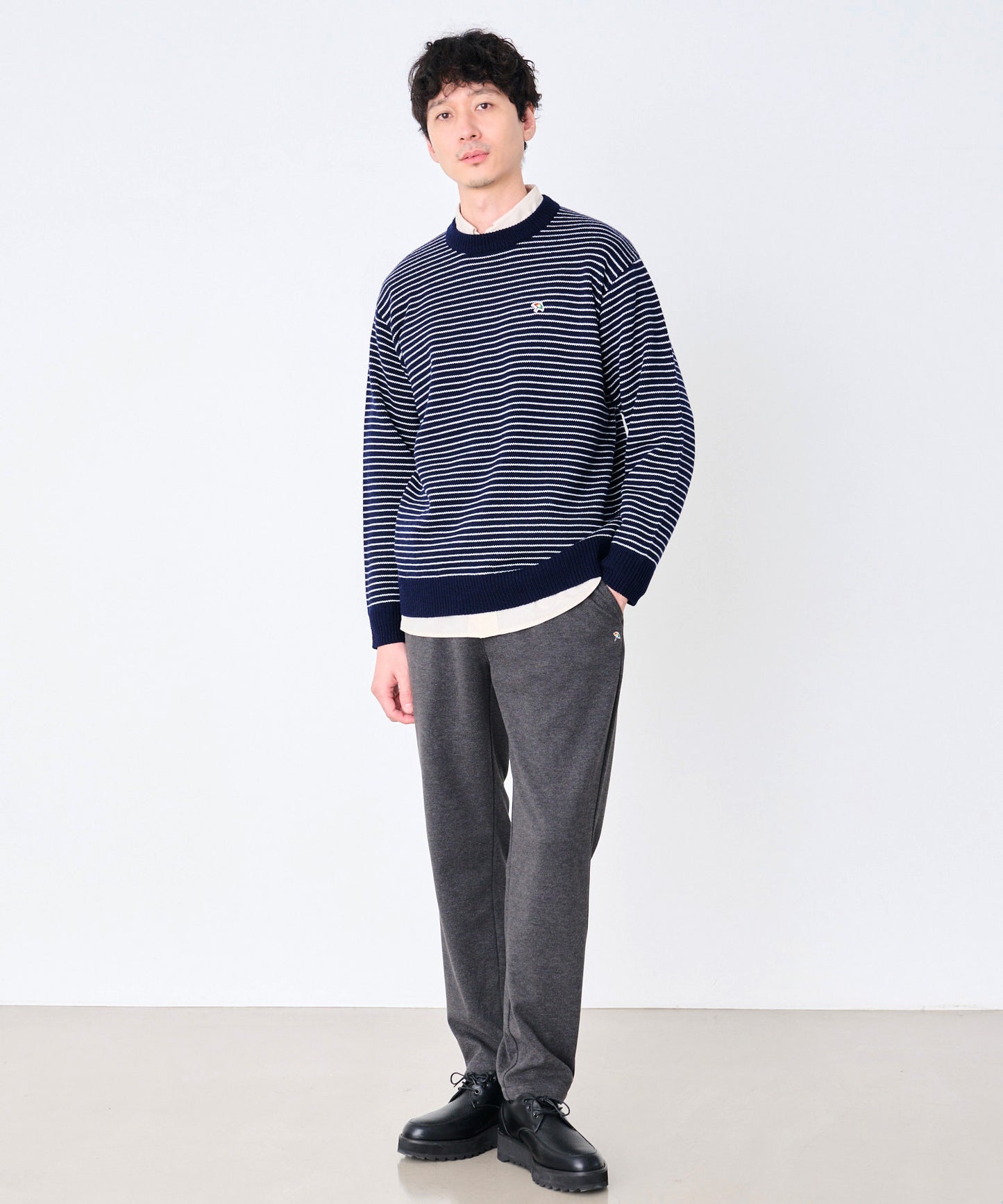 【予約】ピンボーダー プルオーバーニット