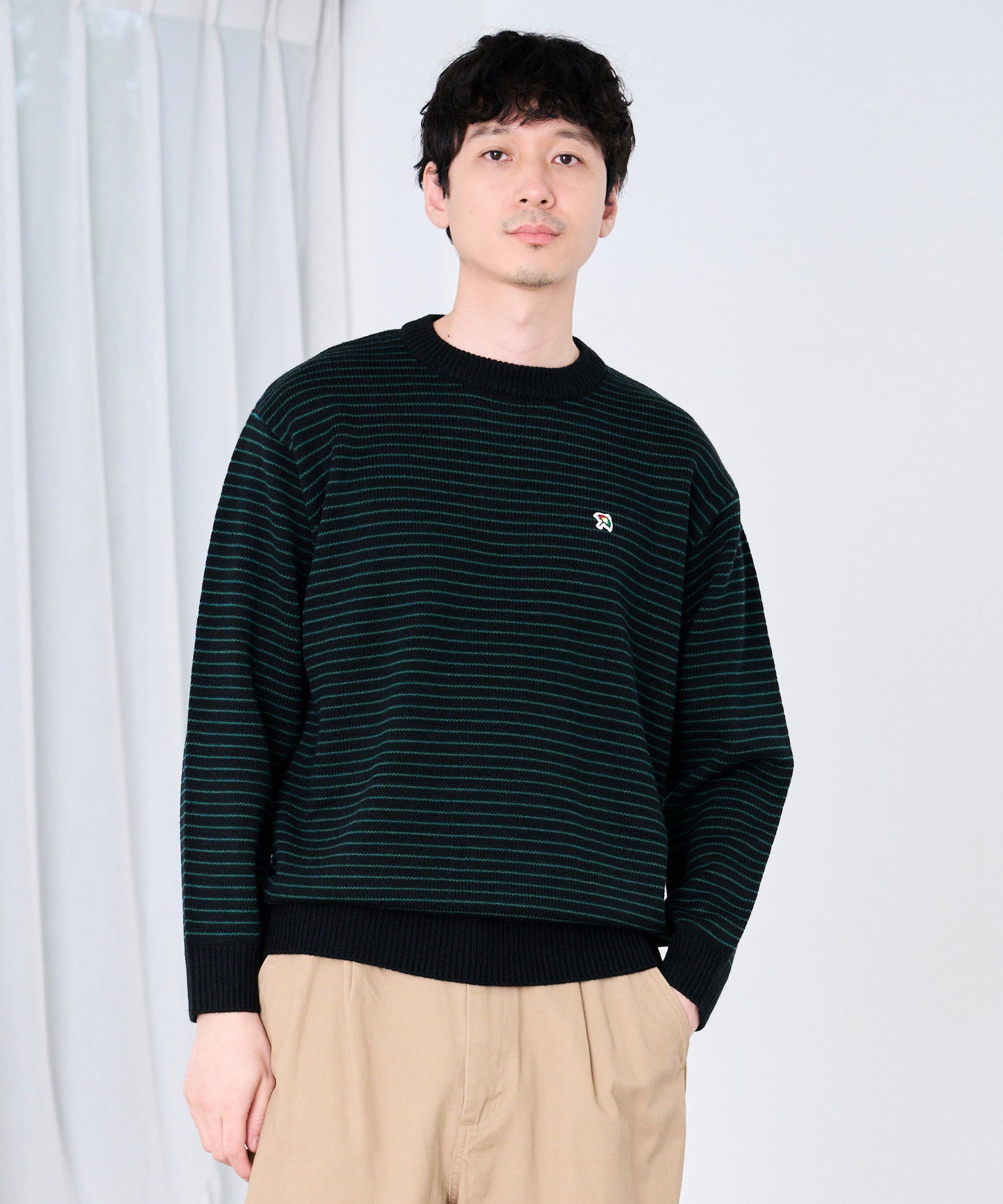 【予約】ピンボーダー プルオーバーニット