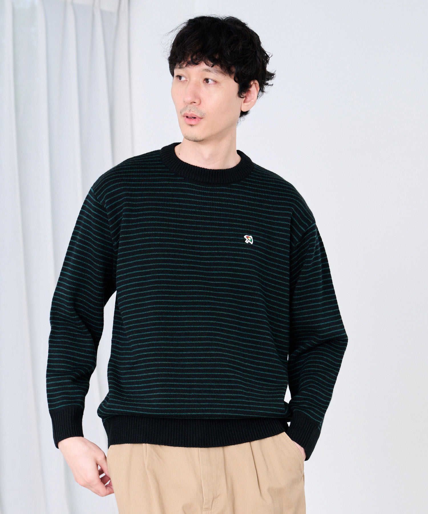 ピンボーダー プルオーバーニット（ニット/セーター/メンズ