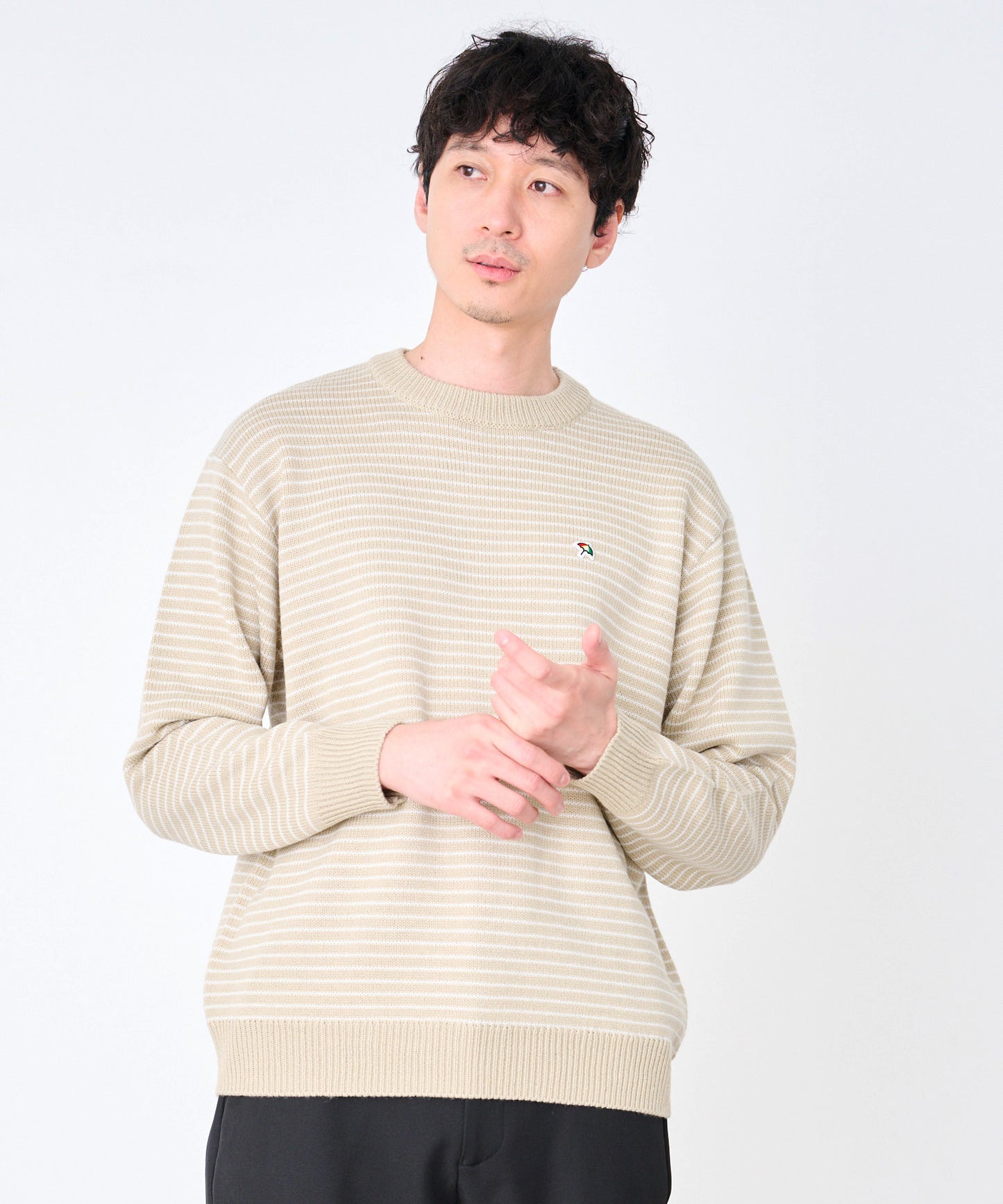 【予約】ピンボーダー プルオーバーニット