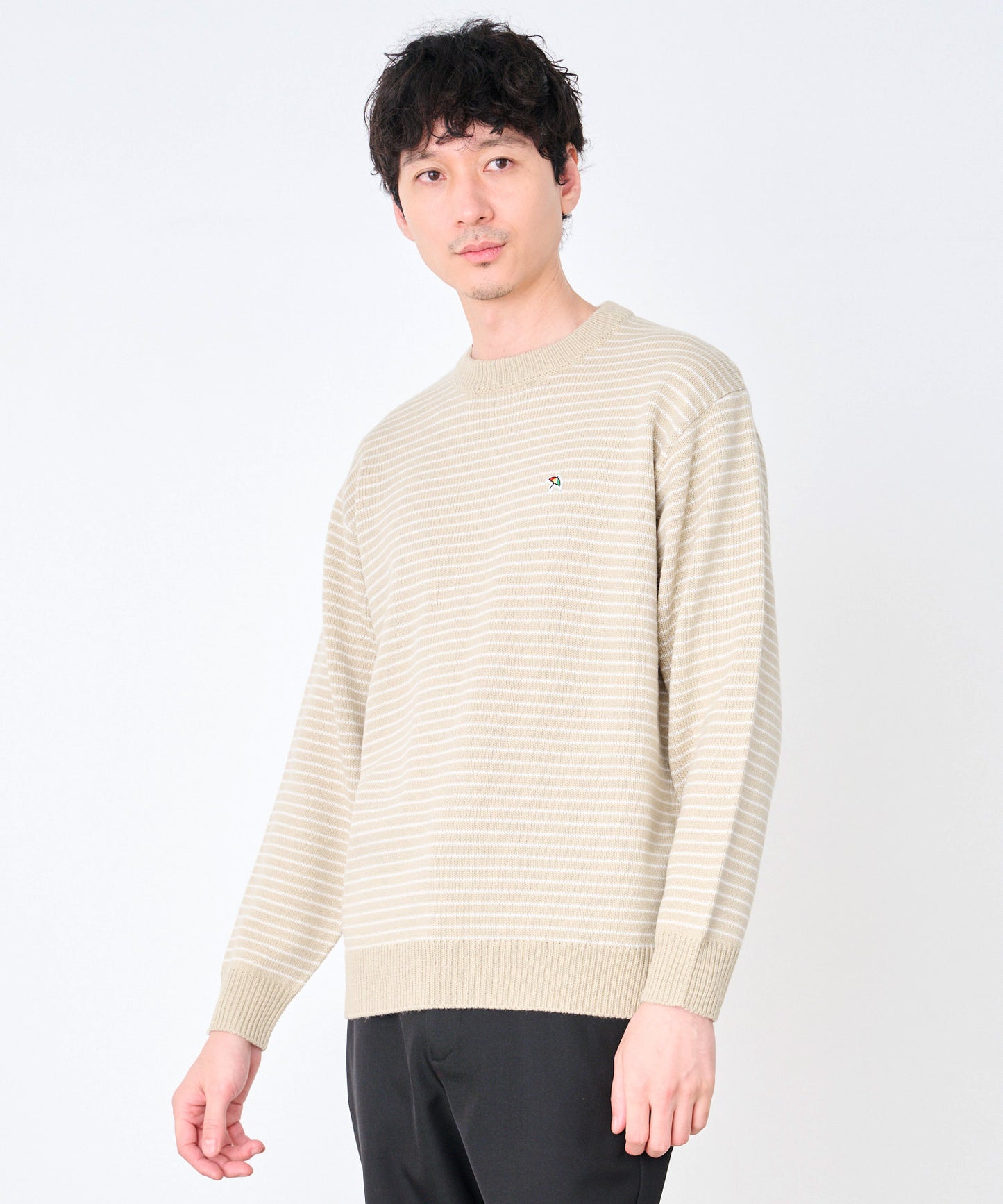 【予約】ピンボーダー プルオーバーニット