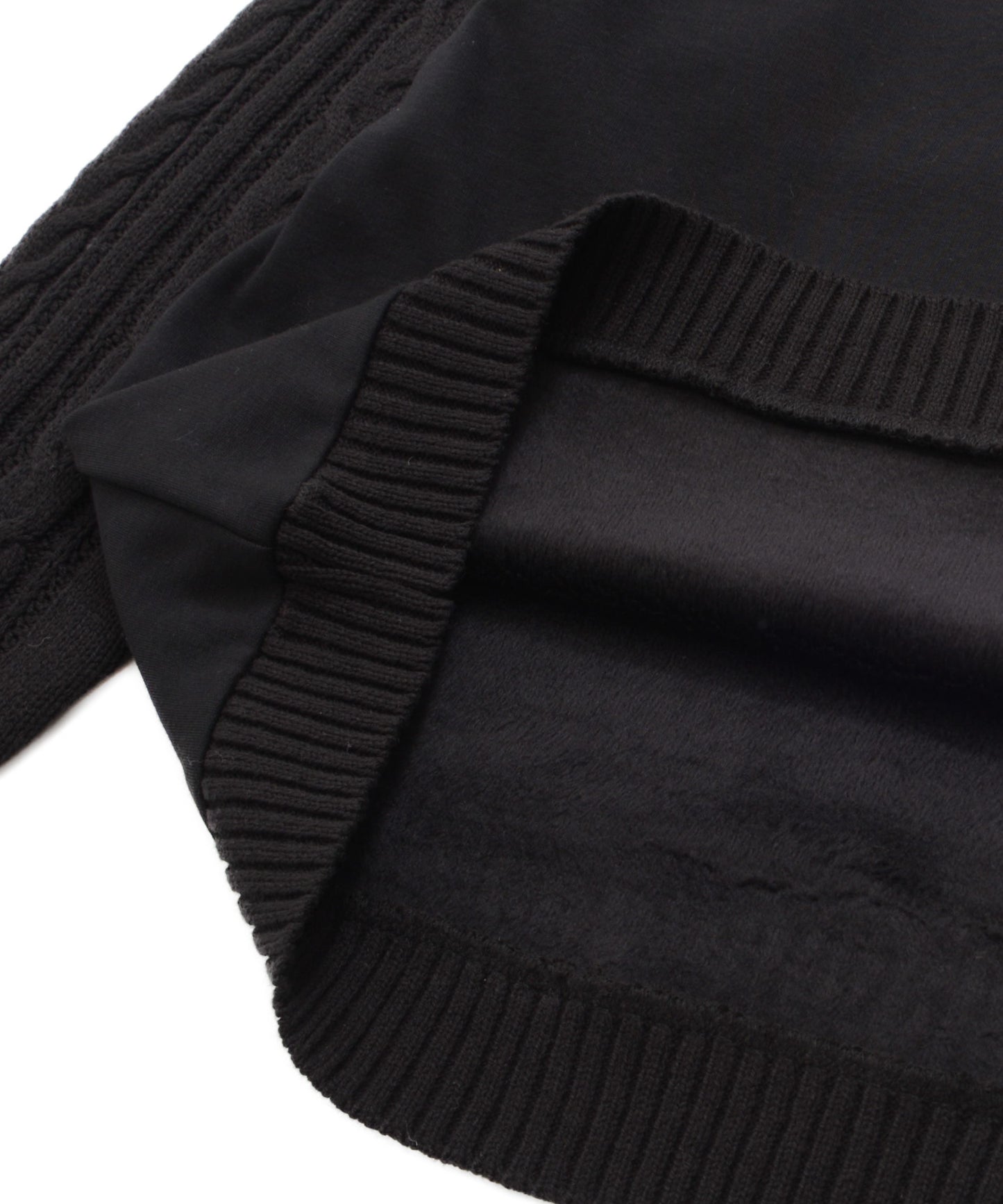 裏フリース ニットドッキング プルオーバー