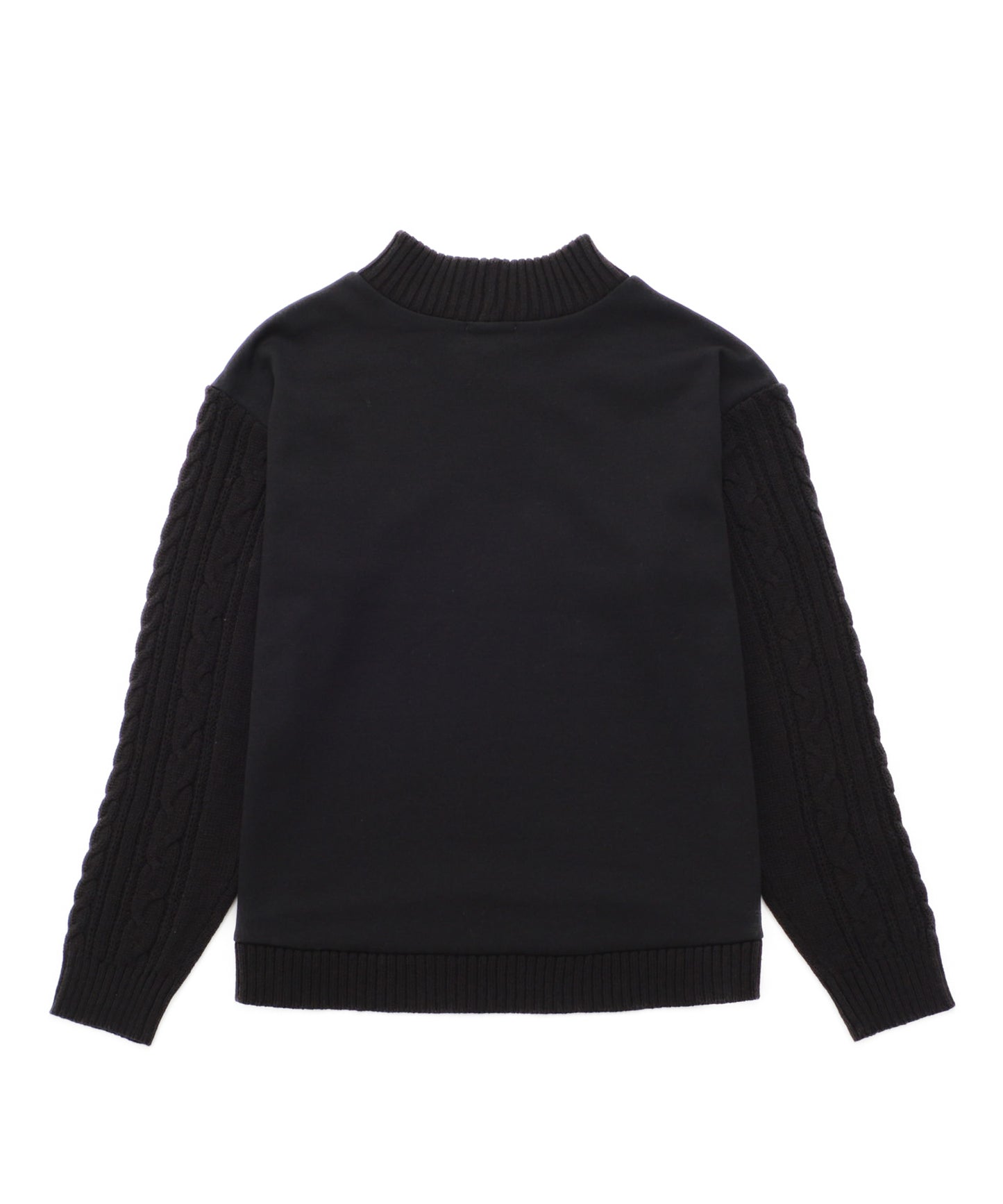 裏フリース ニットドッキング プルオーバー