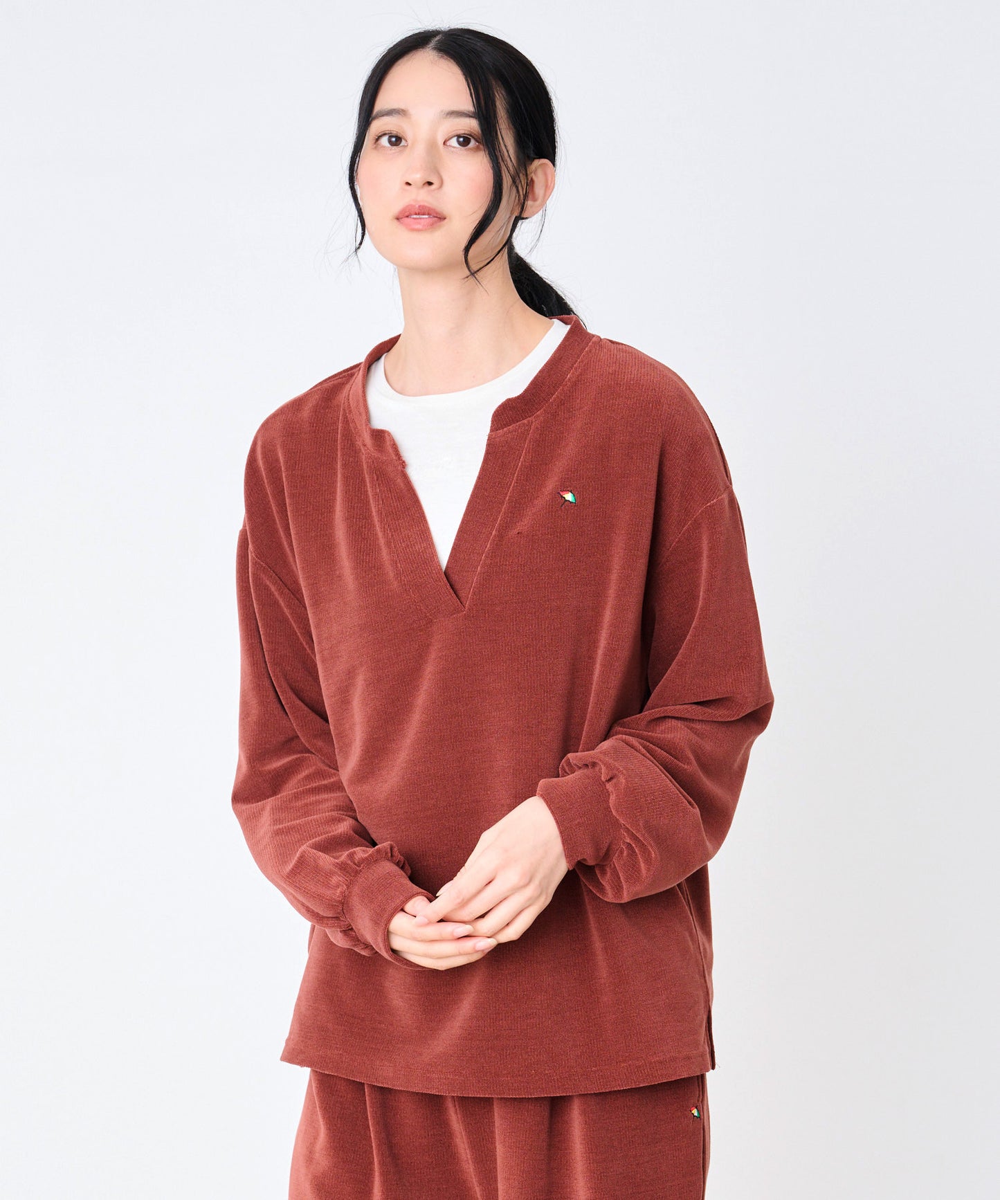 ふんわリッチ キーネック プルオーバー+ロンTセット