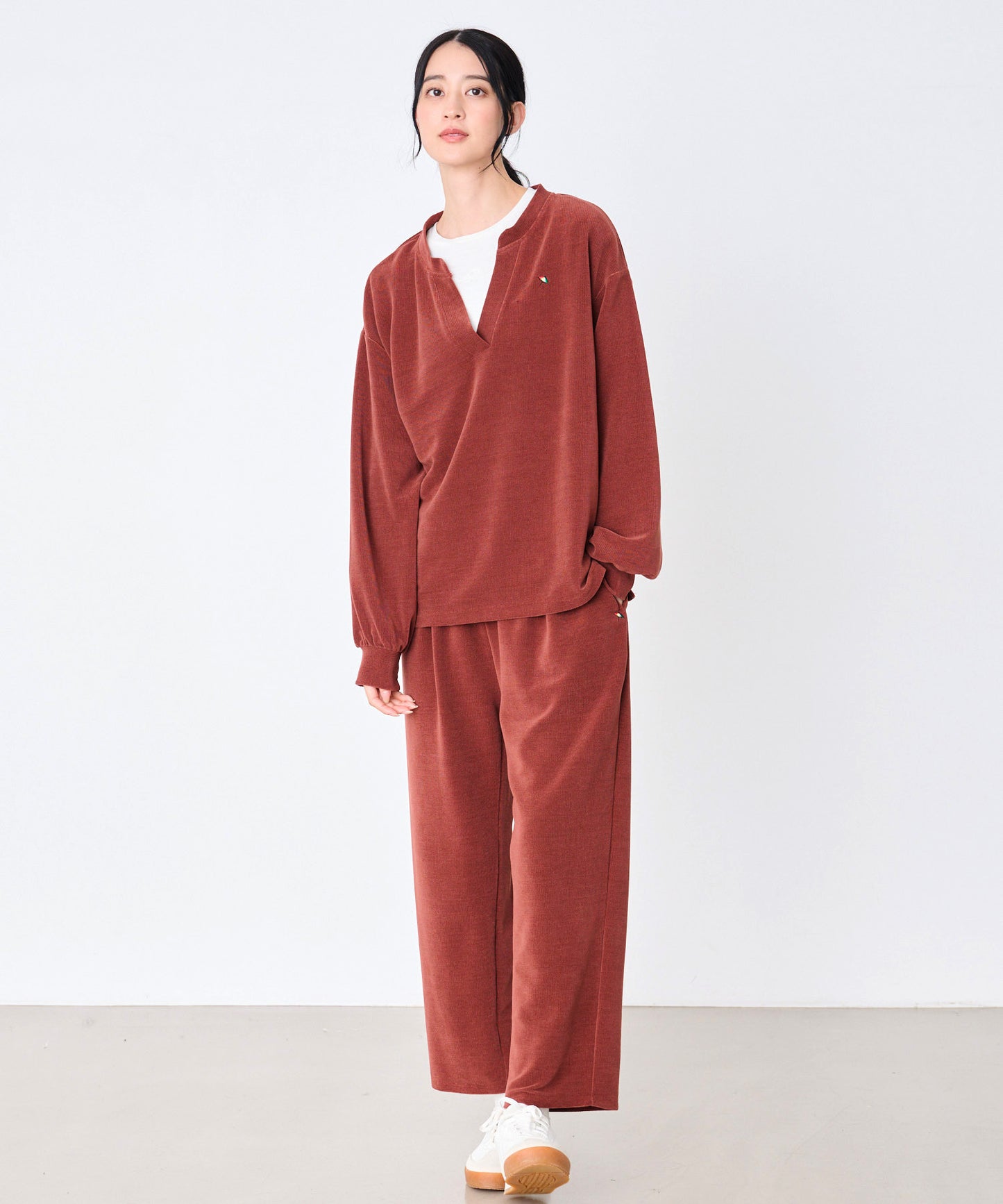 ふんわリッチ キーネック プルオーバー+ロンTセット