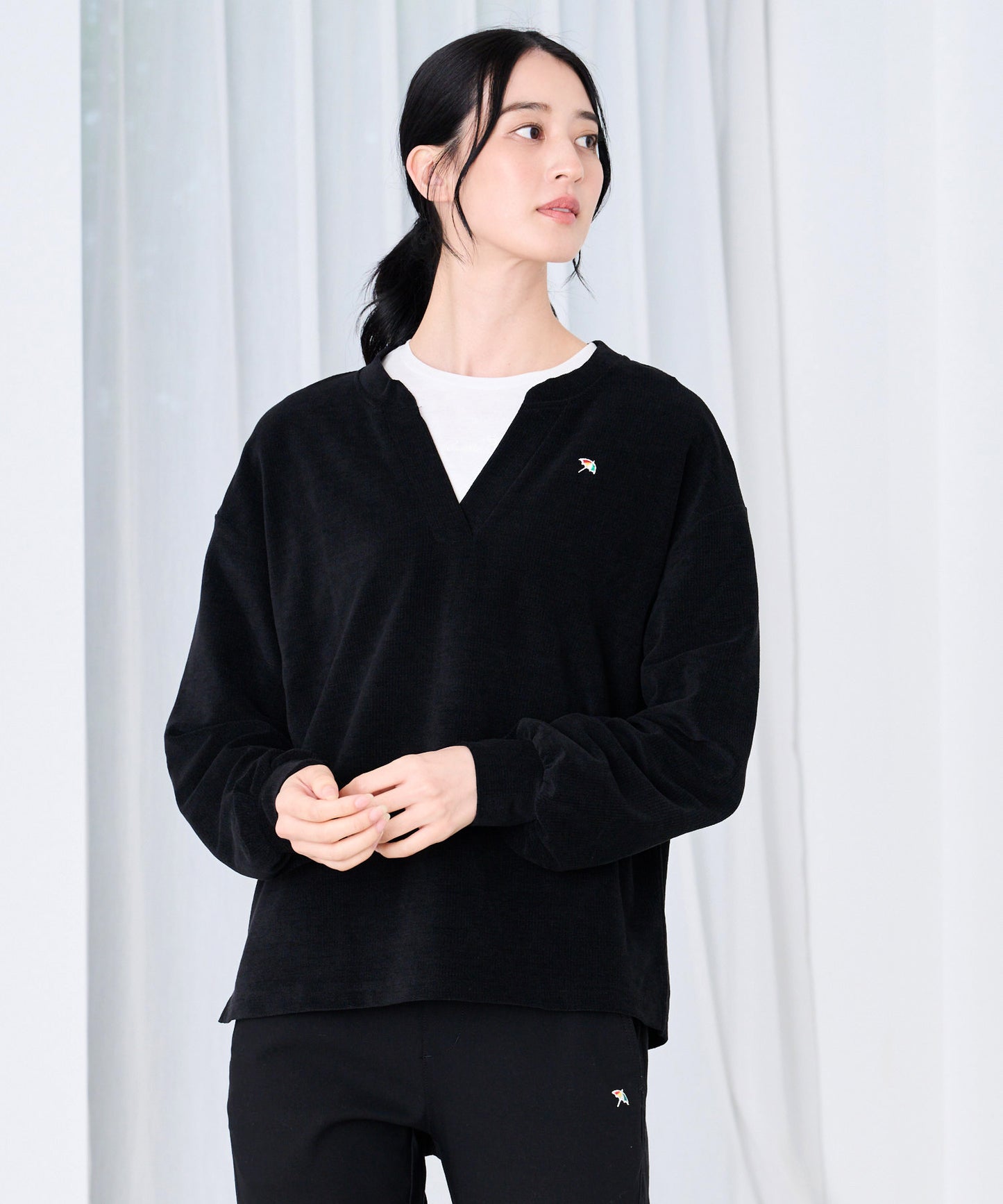 ふんわリッチ キーネック プルオーバー+ロンTセット