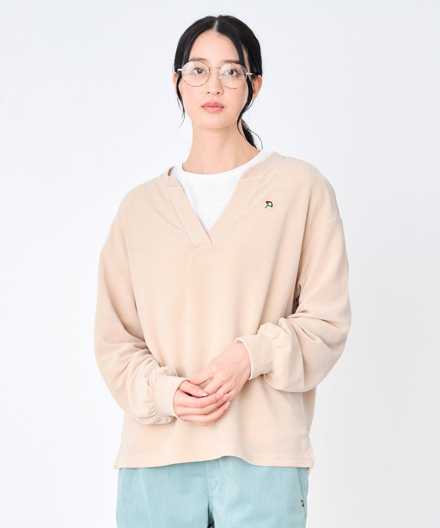 ふんわリッチ キーネック プルオーバー+ロンTセット