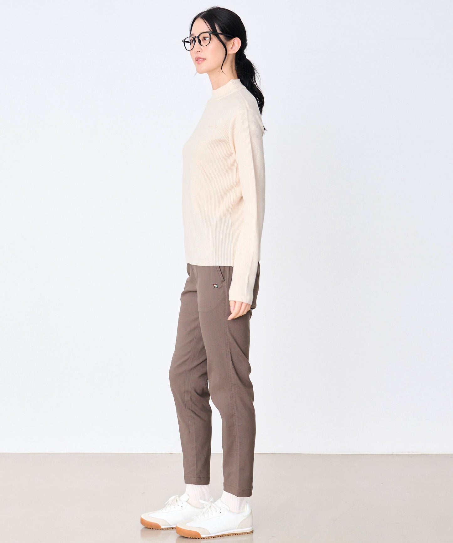 ベーシック リブハイネック ニット