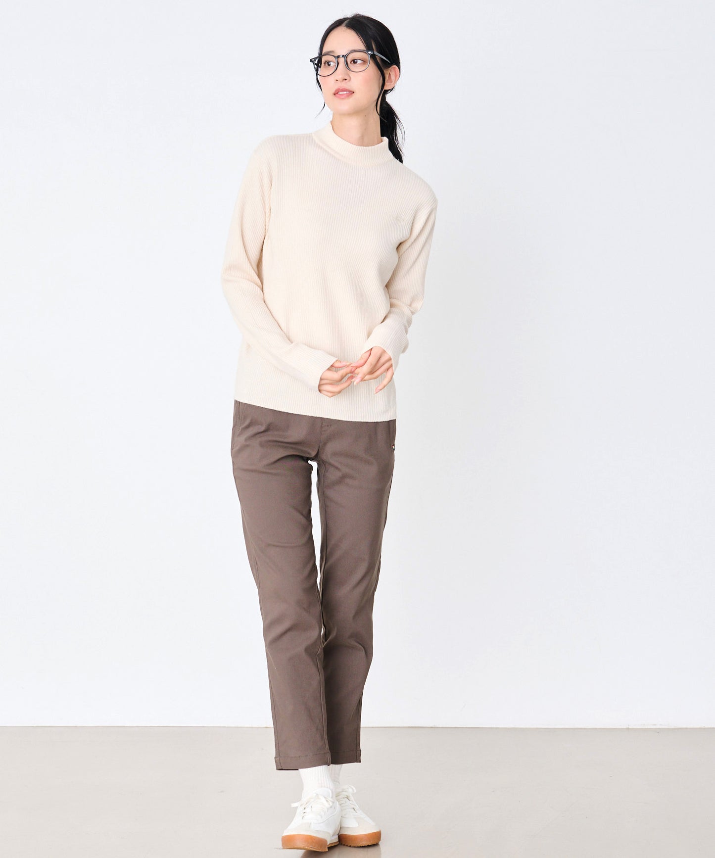 ベーシック リブハイネック ニット