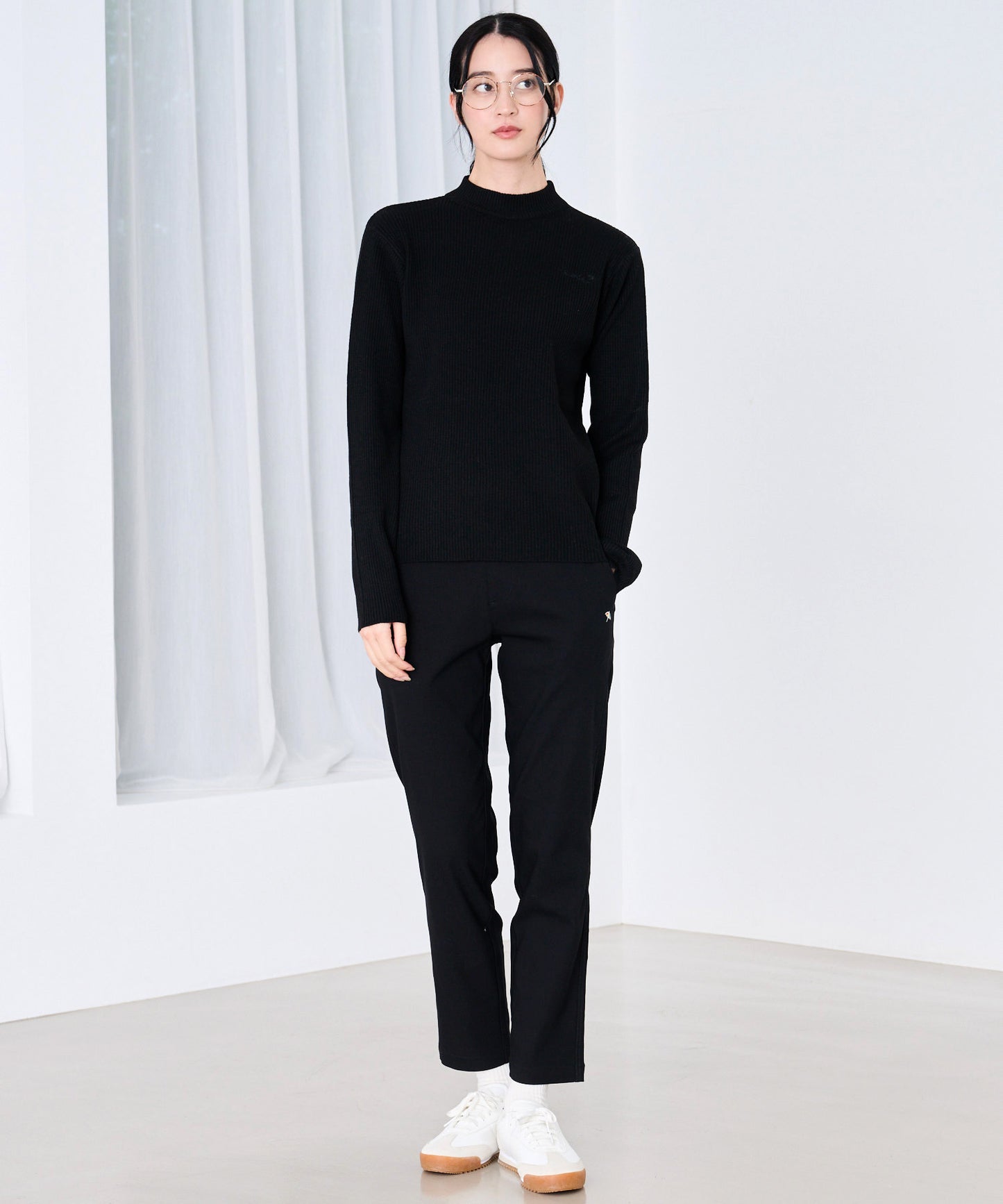 ベーシック リブハイネック ニット