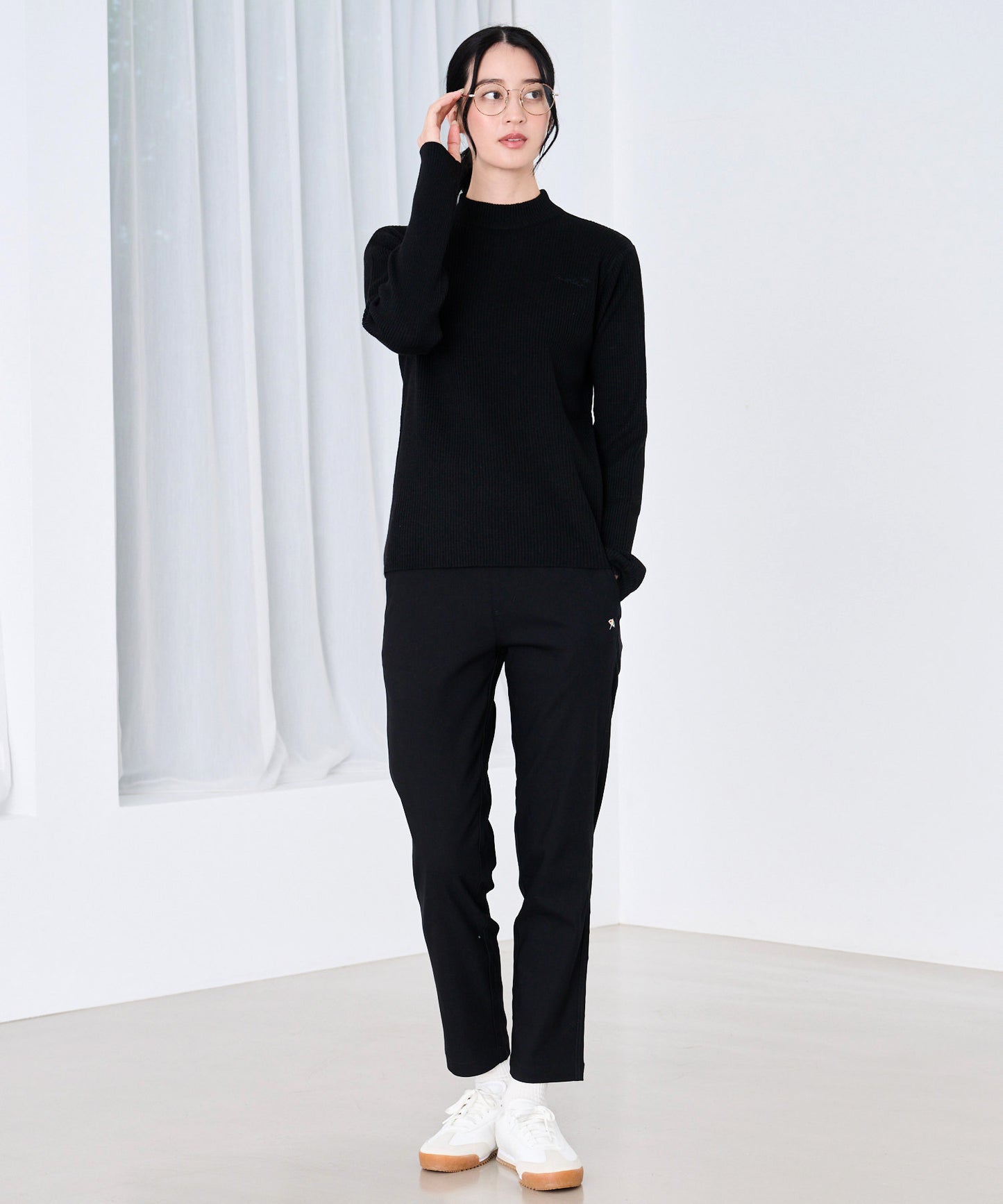 ベーシック リブハイネック ニット