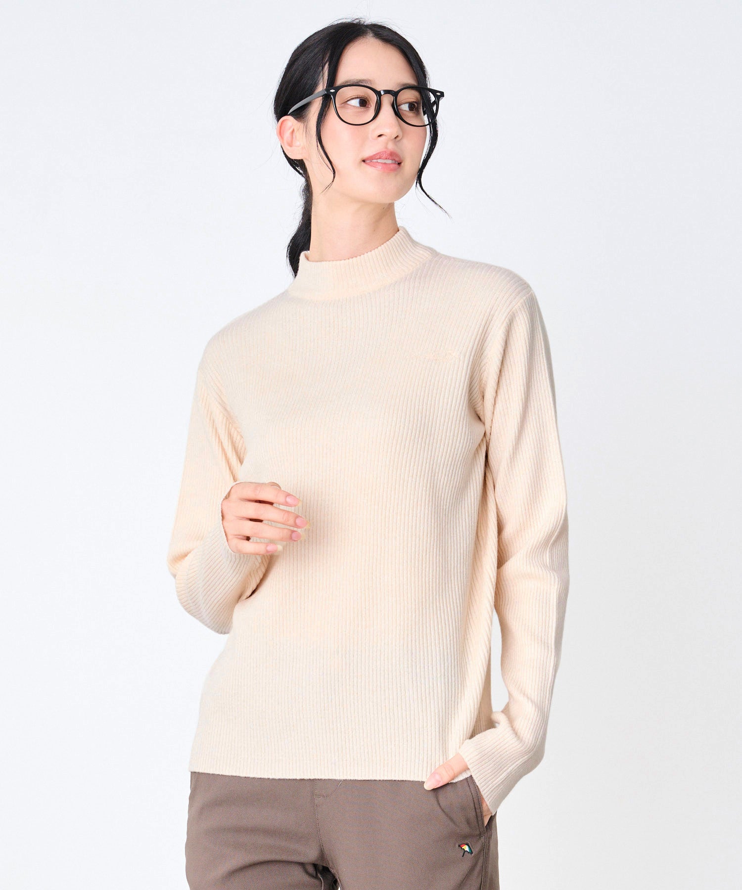 ベーシック リブハイネック ニット（ニット/セーター/レディース