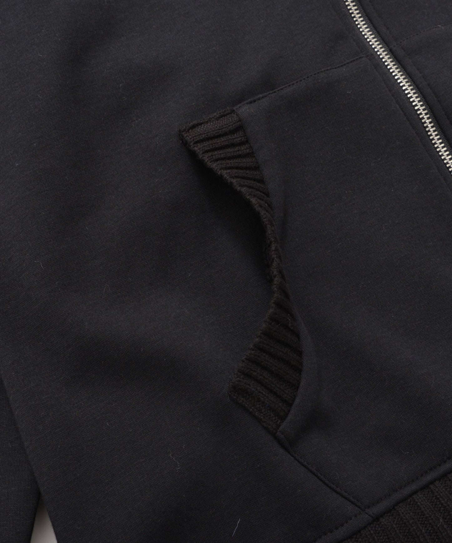 裏フリース ニットドッキング チュニックパーカー